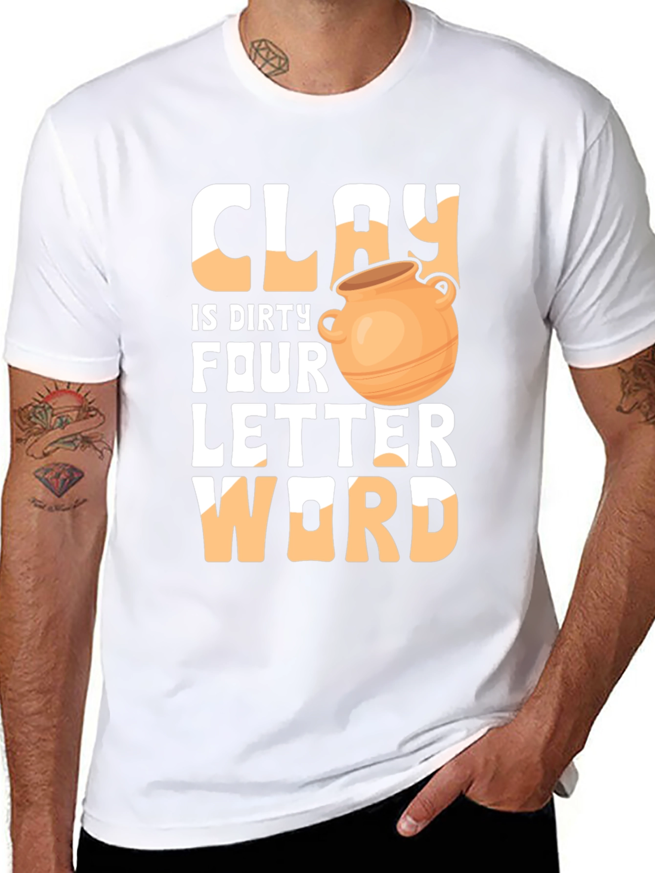 Black Clay is Dirty Four Letter Word T-Shirt view 8