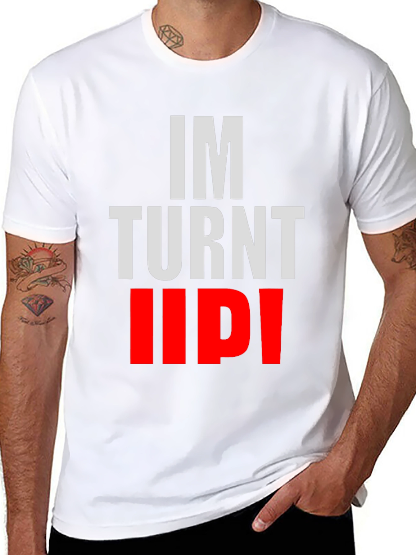 Black "I'm Turnt Up!" Graphic Tee - Bold Statement Shirt view 8