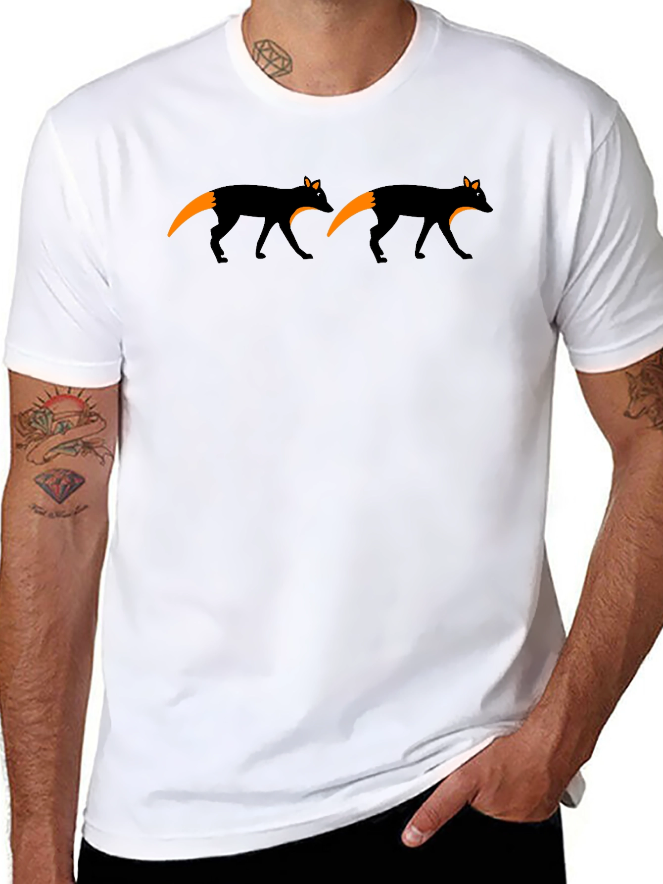 Black Fox Graphic Black T-Shirt view 8