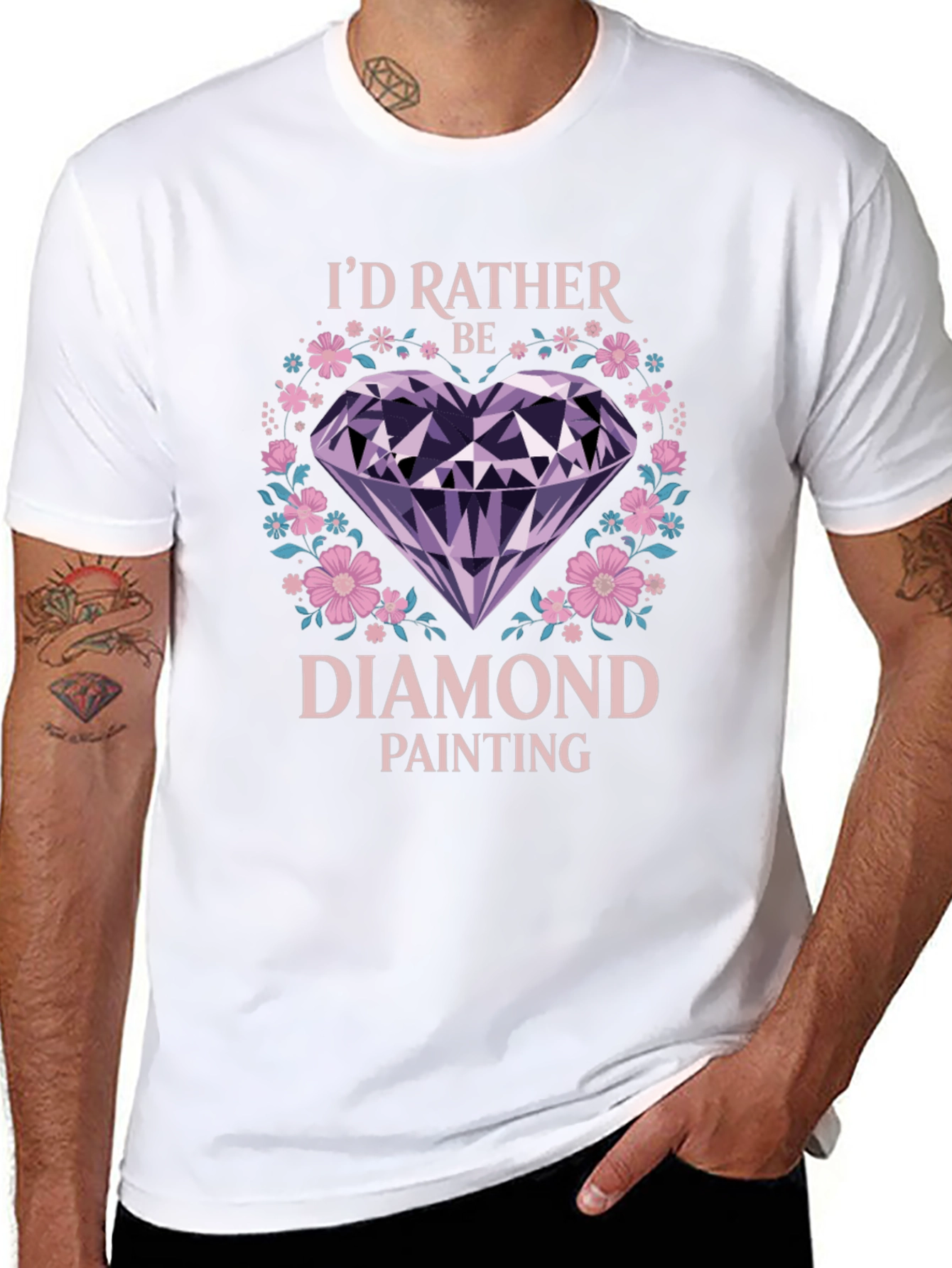 Black I'd Rather Be Diamond Painting T-Shirt view 8