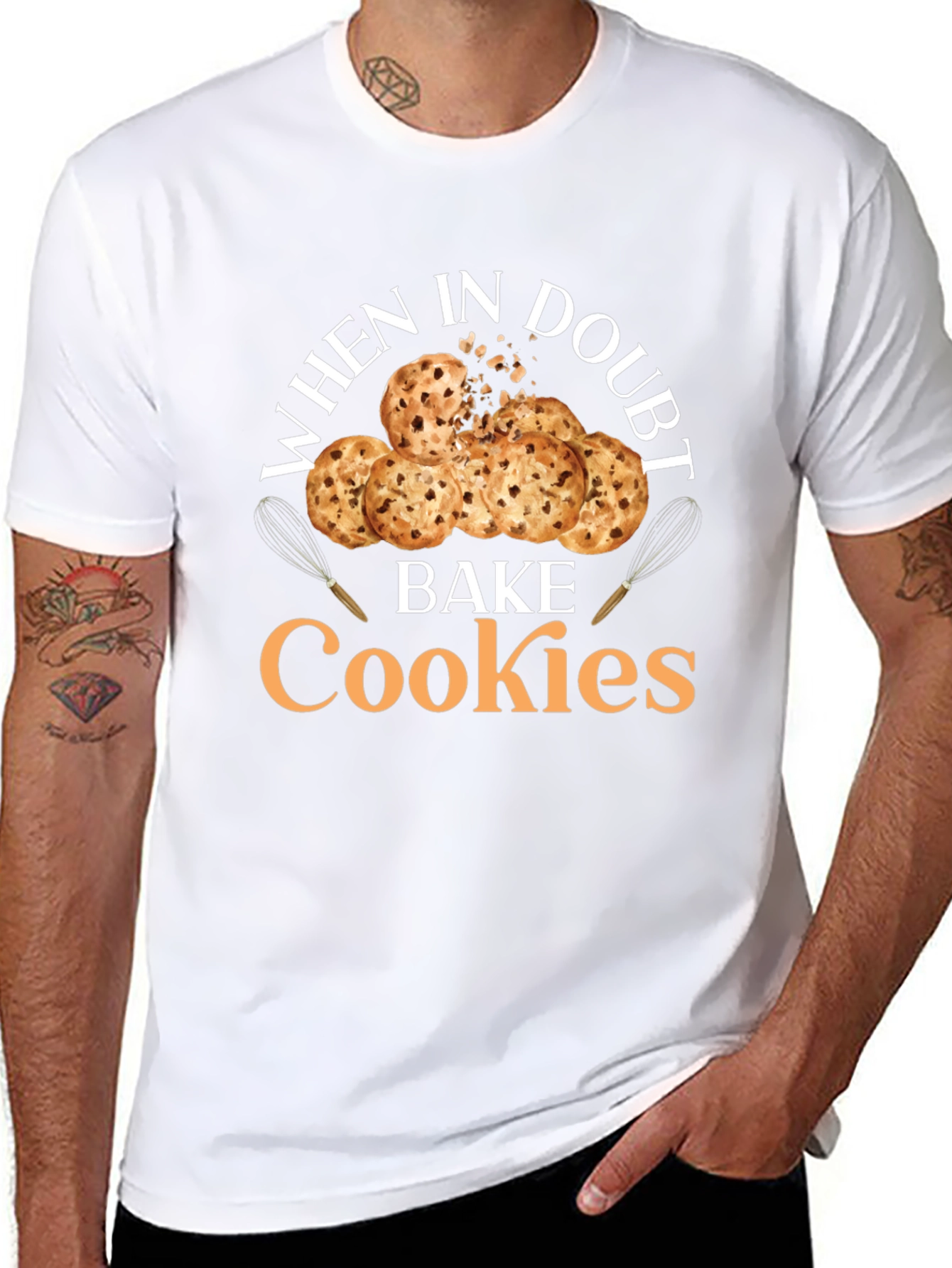 Black When in Doubt Bake Cookies T-Shirt view 8