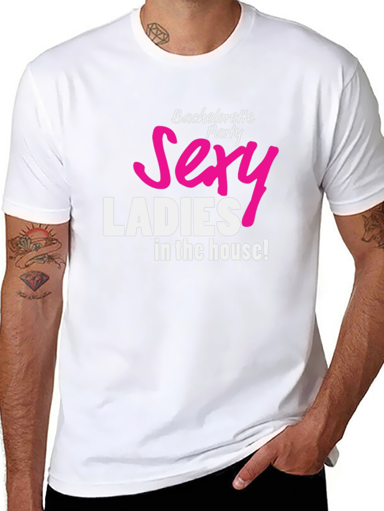 Black Sexy Ladies Bachelorette Party Black T-Shirt view 8