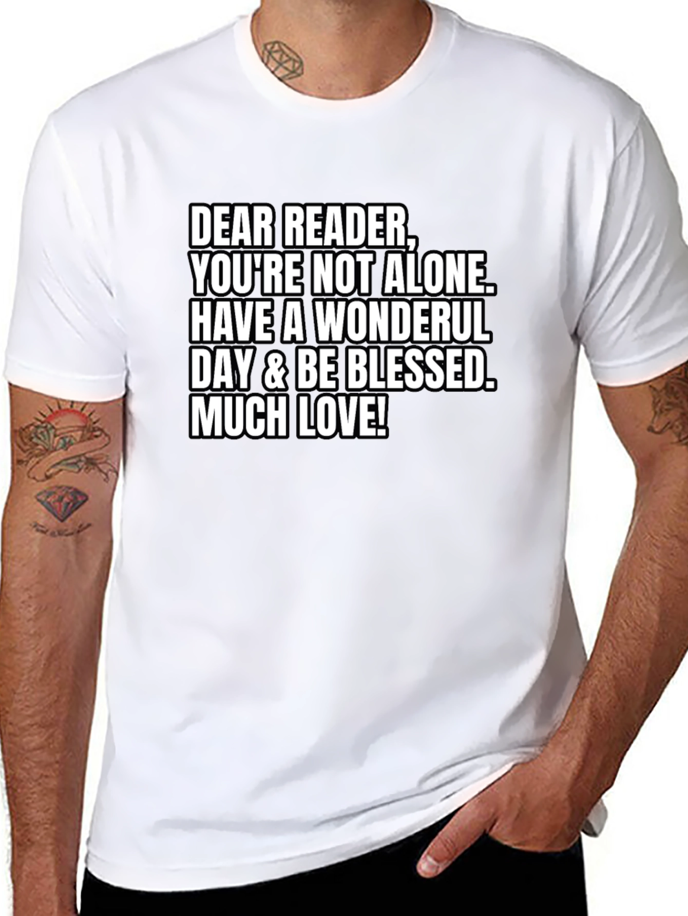 Black Dear Reader T-Shirt - You're Not Alone view 8