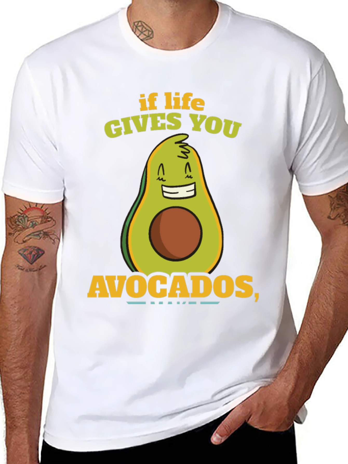 Black Funny Avocado T-Shirt - If Life Gives You Avocados view 8