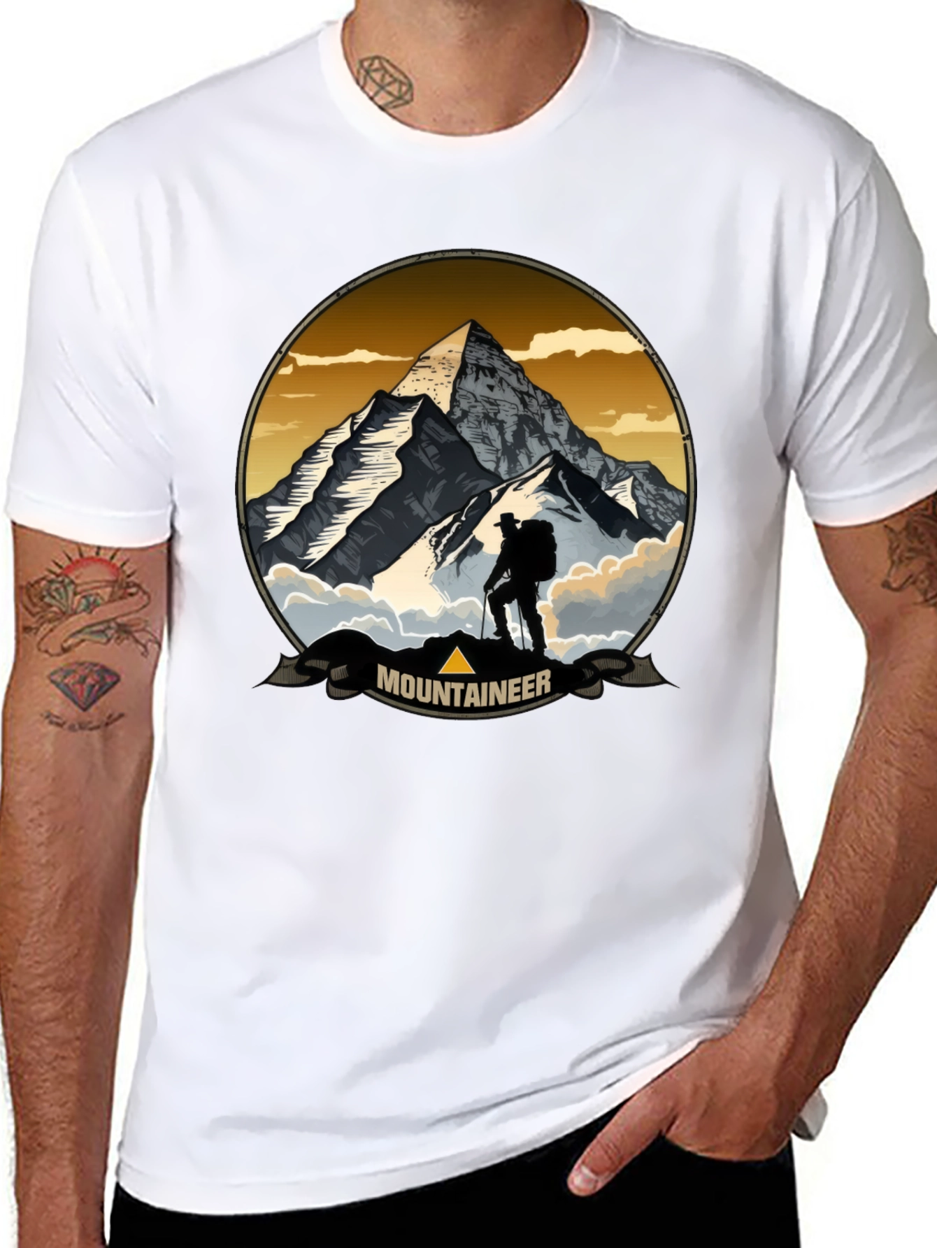 Black Mountaineer Adventure Graphic T-Shirt view 8