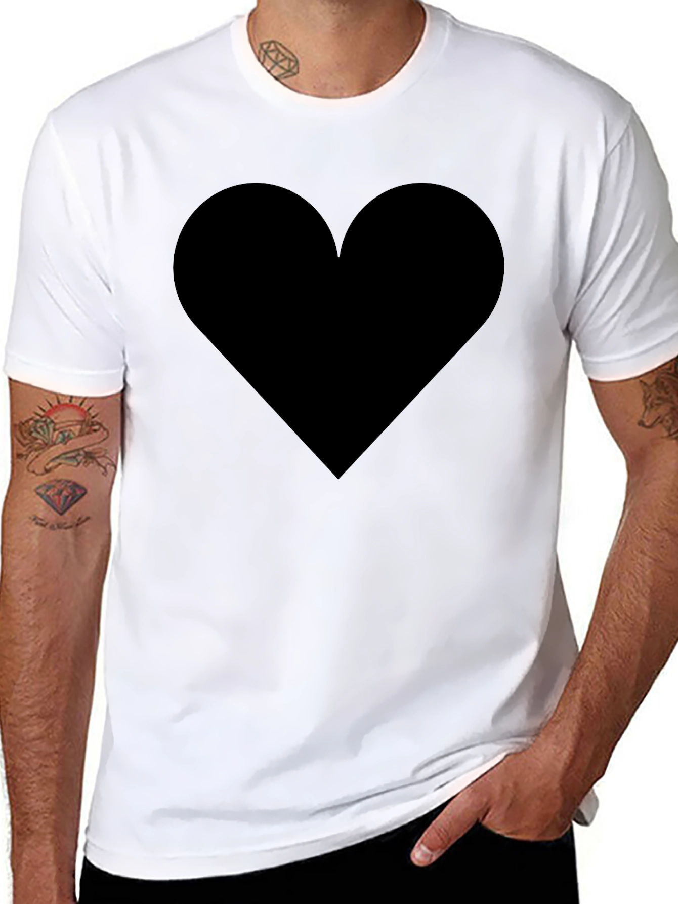 Black Black Heart Graphic Tee - Stylish & Comfortable view 8