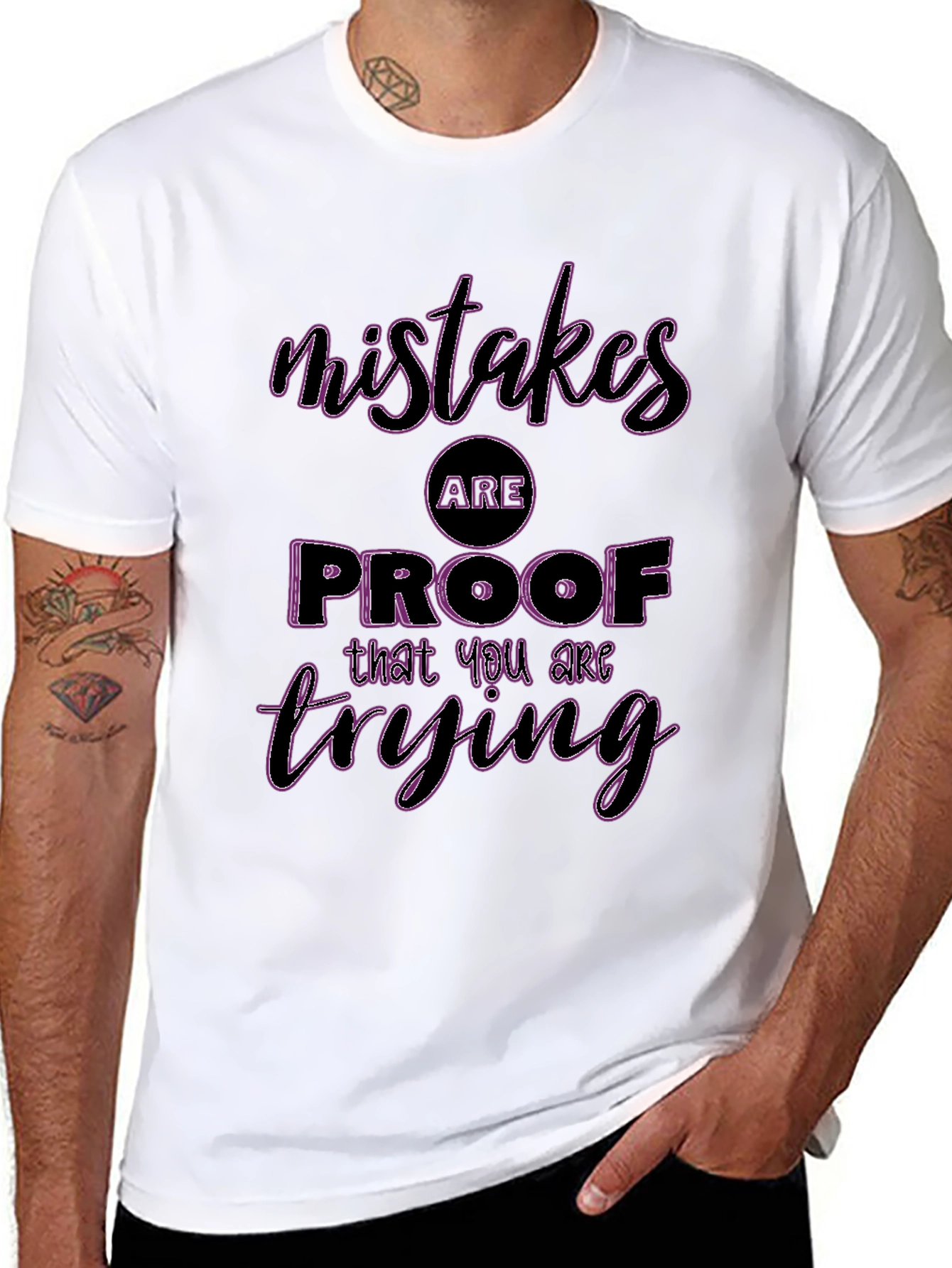 Black Mistakes Proof You're Trying Graphic Tee view 8