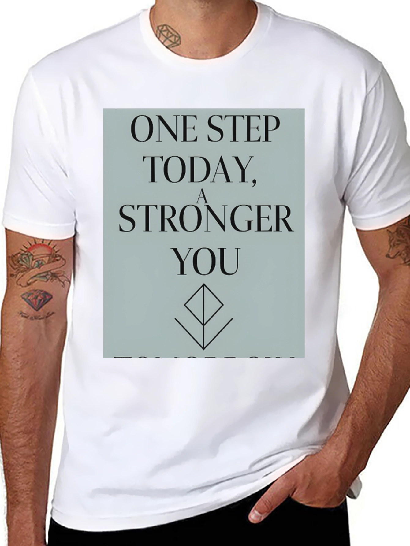 Black Inspirational T-Shirt: One Step Stronger You view 8