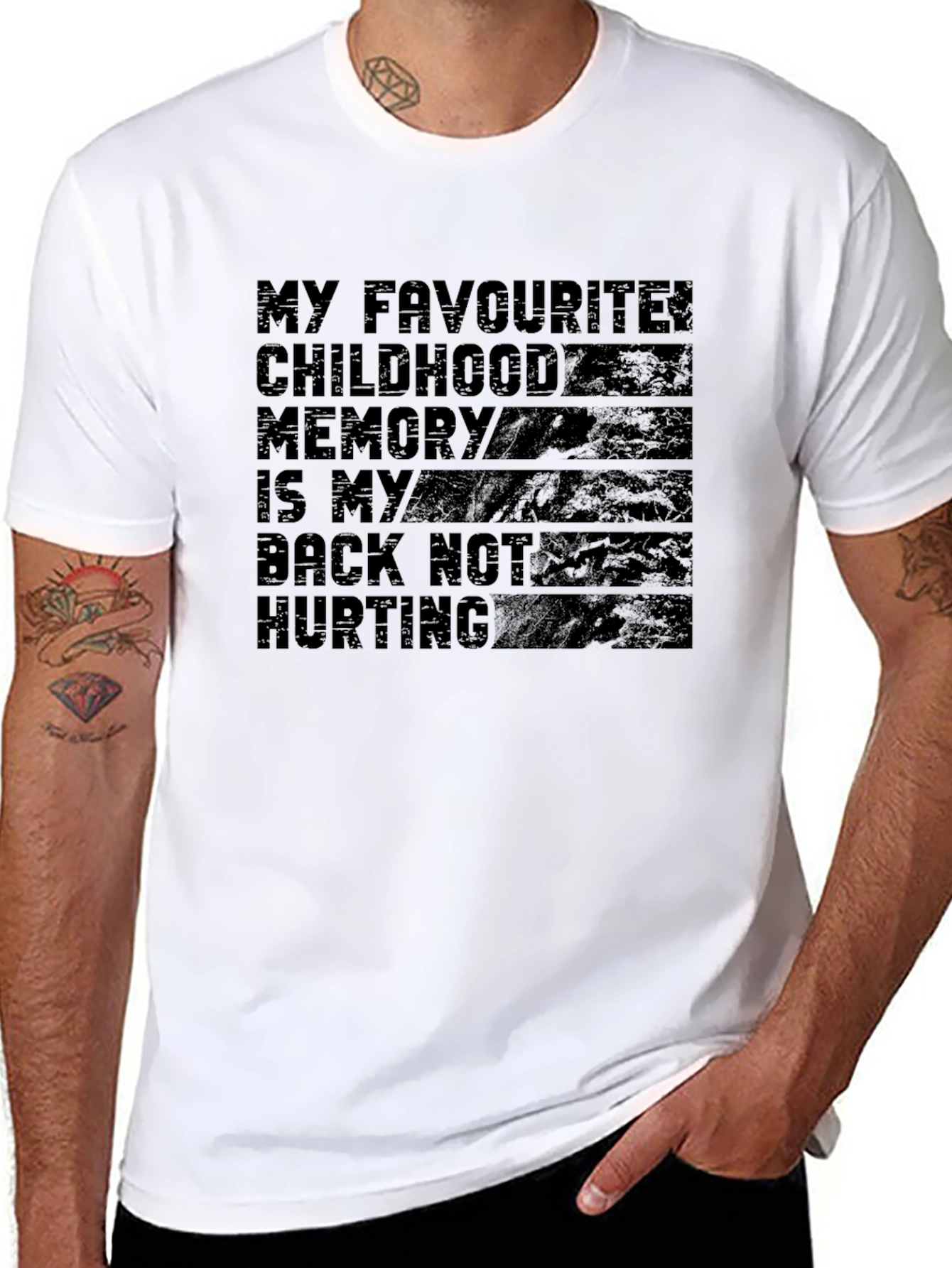 Black Funny Back Pain Childhood Memory T-Shirt view 8