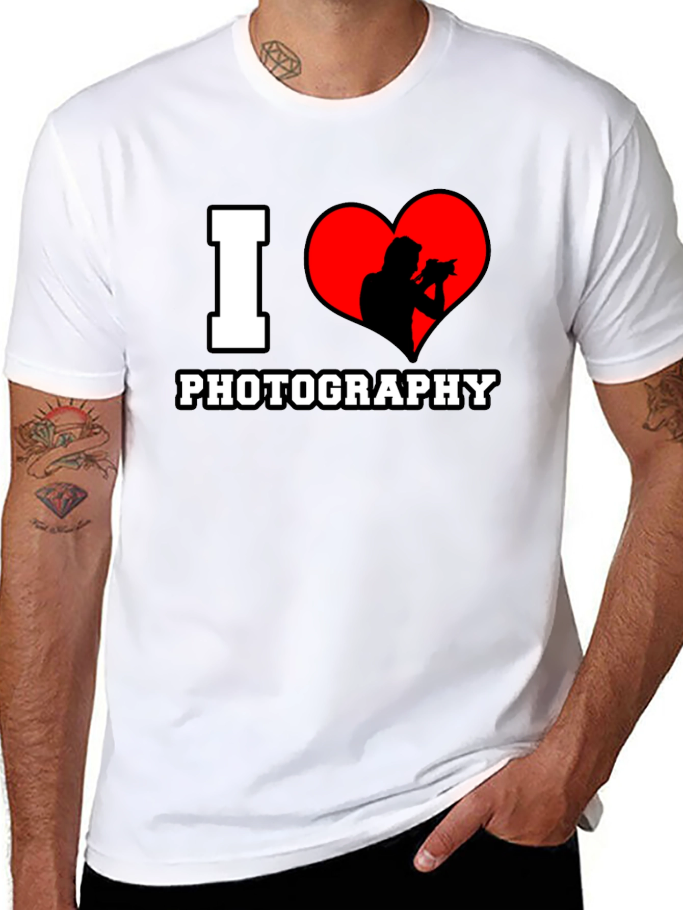Black I Heart Photography Black T-Shirt view 8