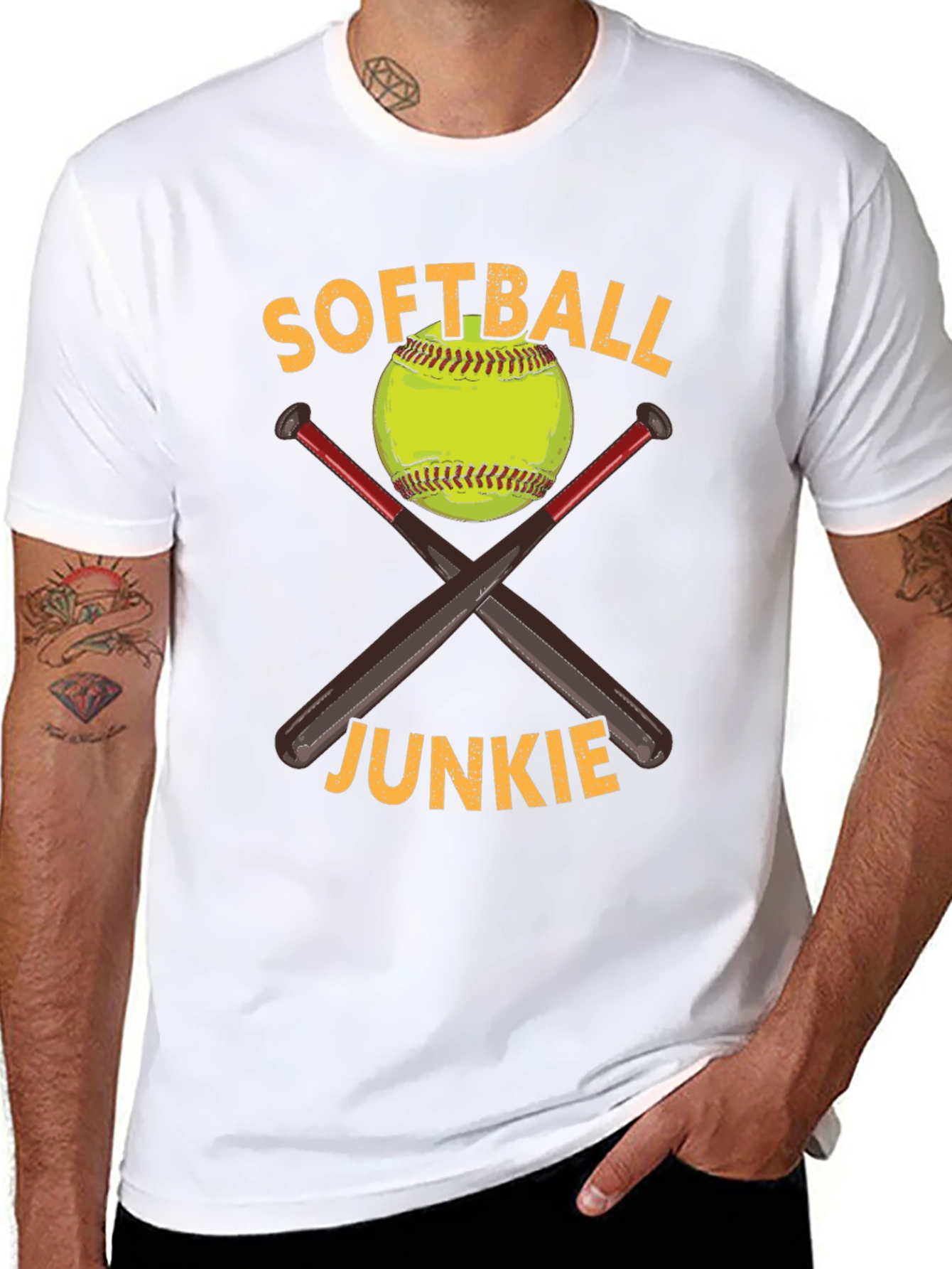Black Softball Junkie Graphic Tee view 8