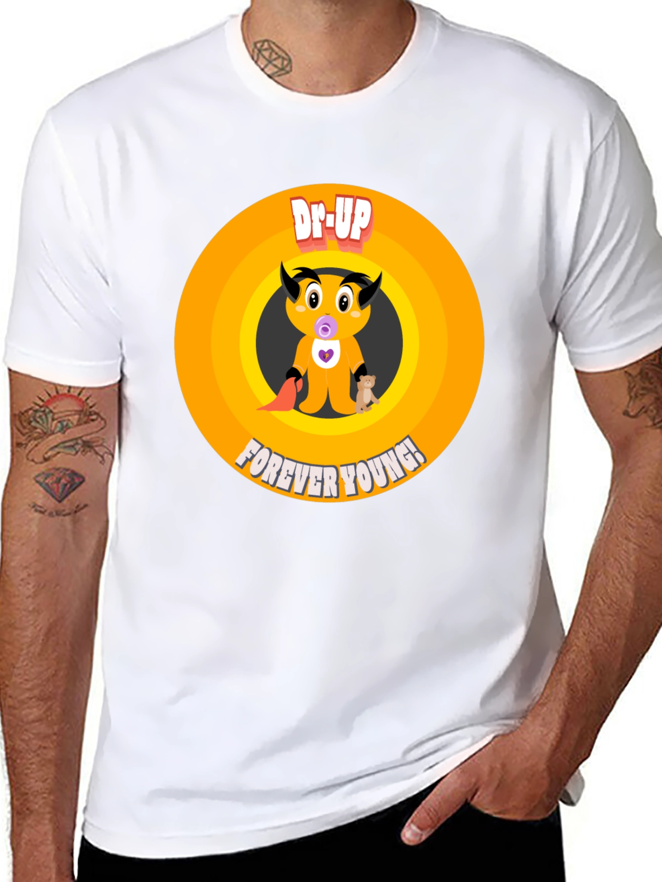 Black Dr-UP Forever Young Graphic Tee - Unisex Black T-Shirt view 8