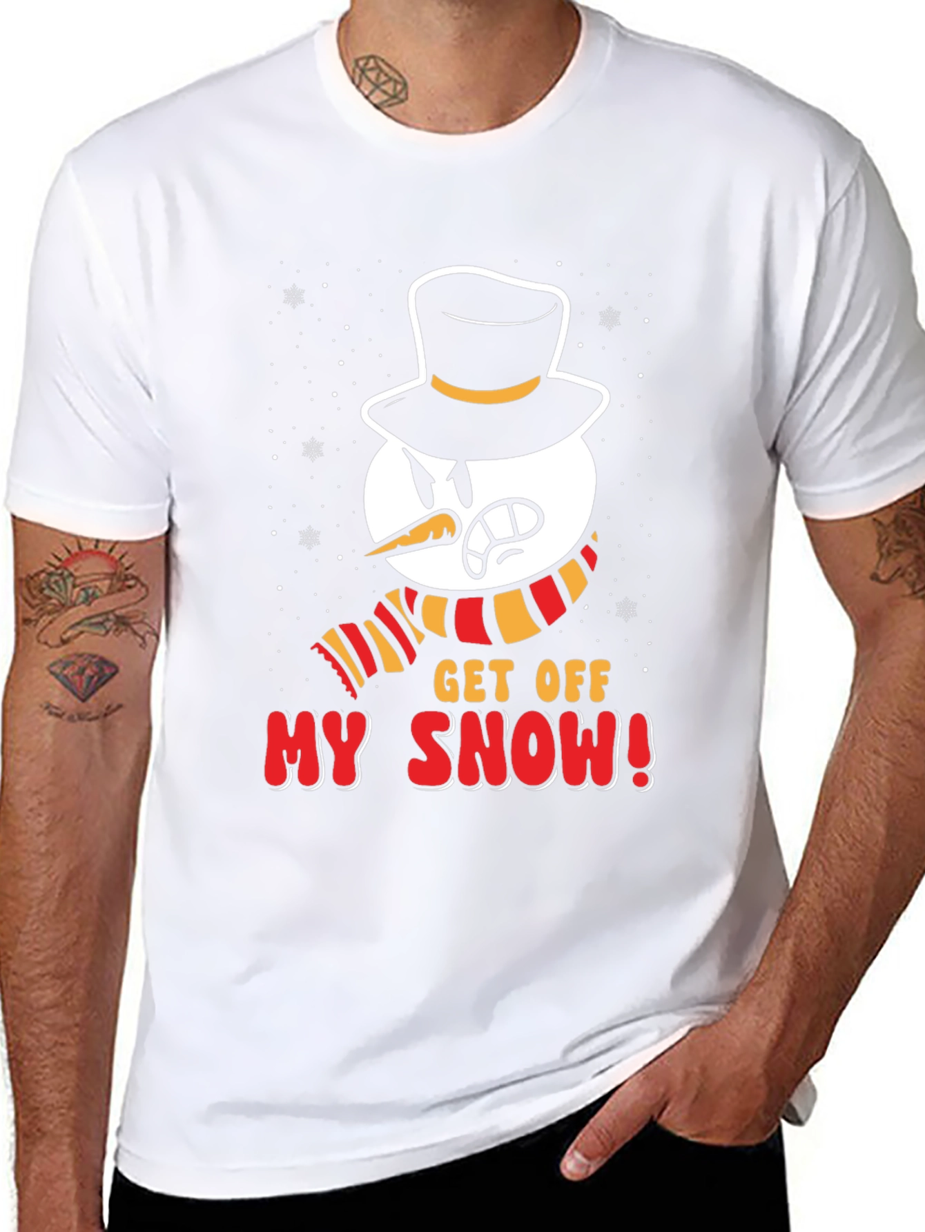 Black Get Off My Snow! Graphic Tee view 8