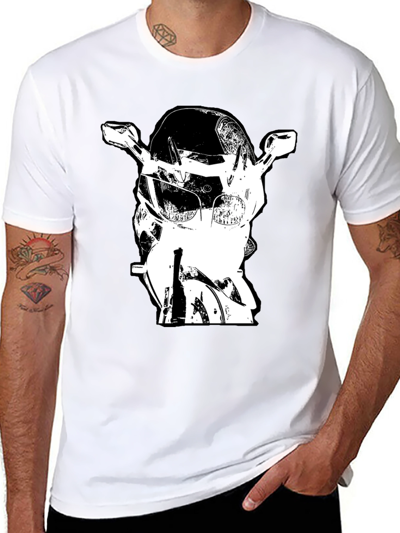 Black Motorcycle Graphic T-Shirt - Biker Tee view 8