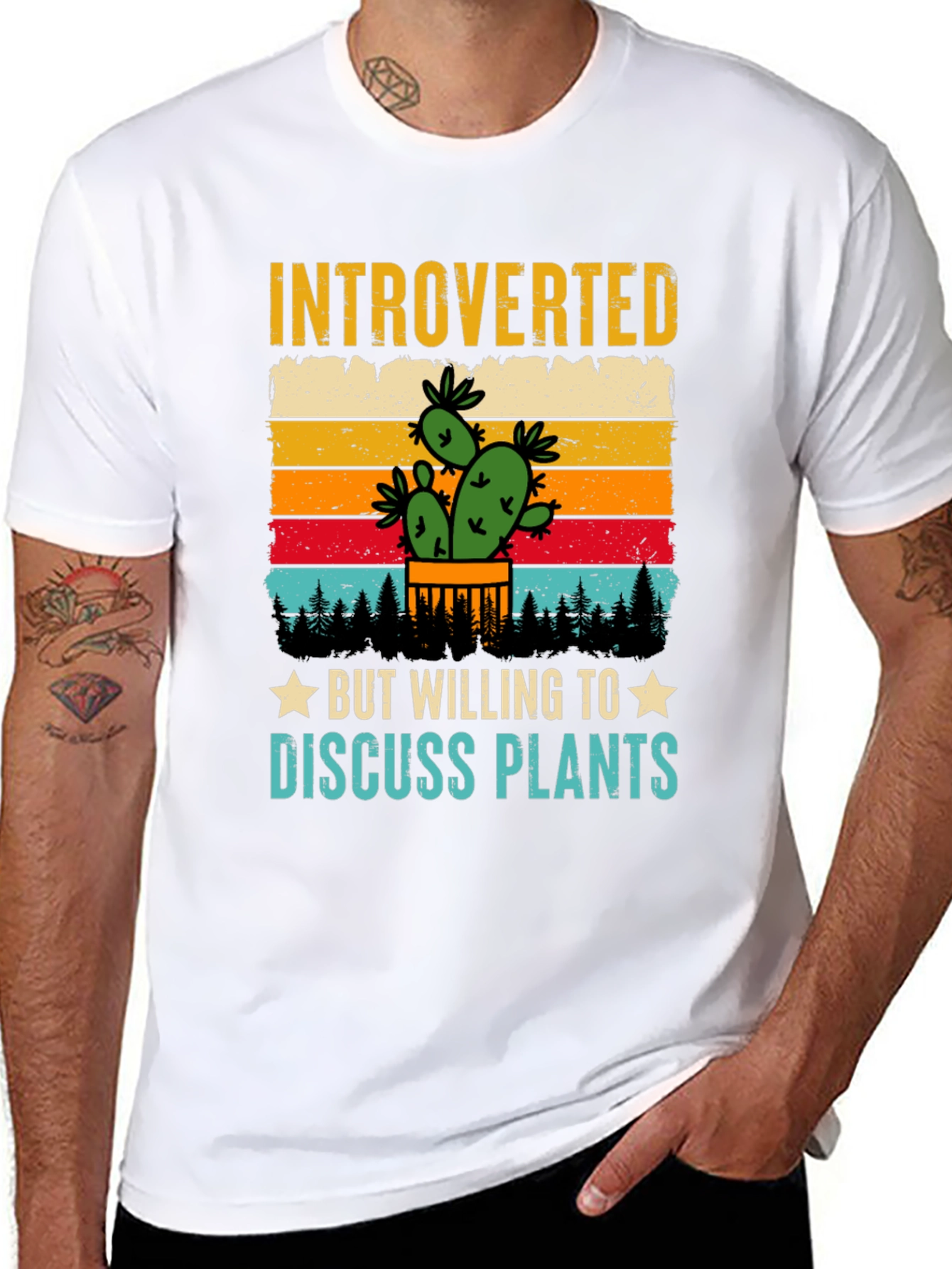 Black Introverted Plant Lover T-Shirt view 8