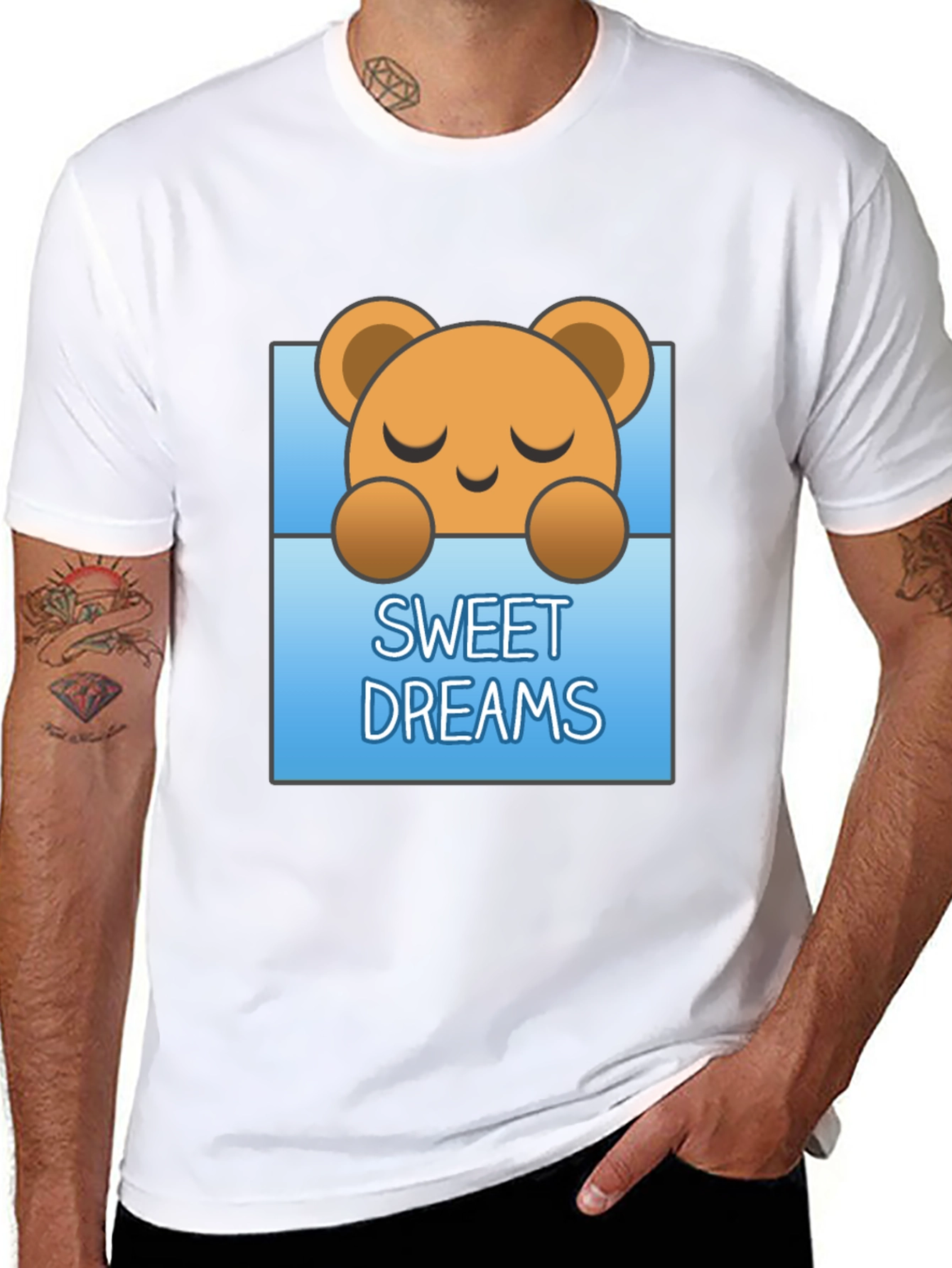 Black Sweet Dreams Bear Graphic Tee - Soft Cotton view 8