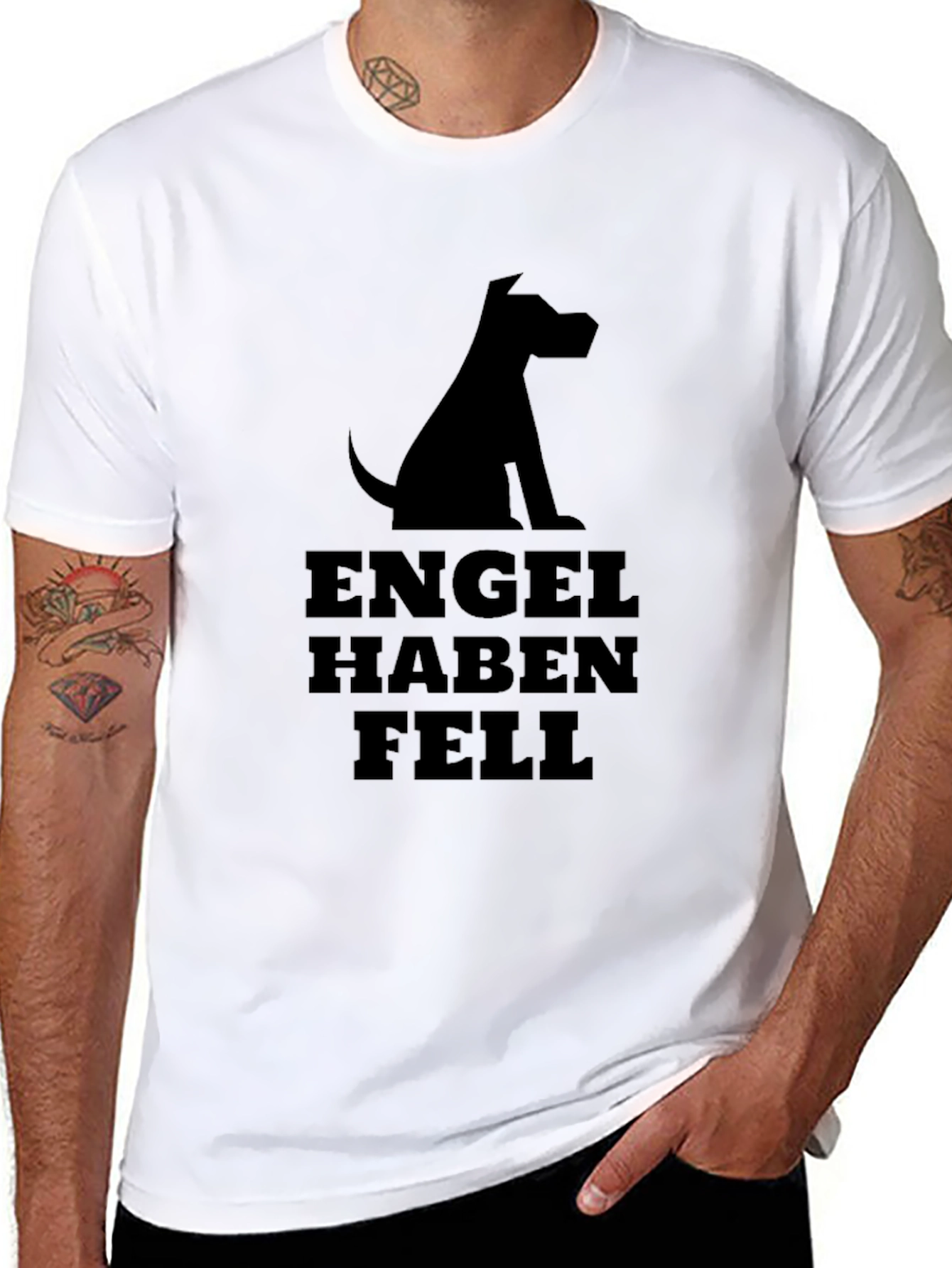 Black Engel Haben Fell Black T-Shirt Dog Graphic view 8