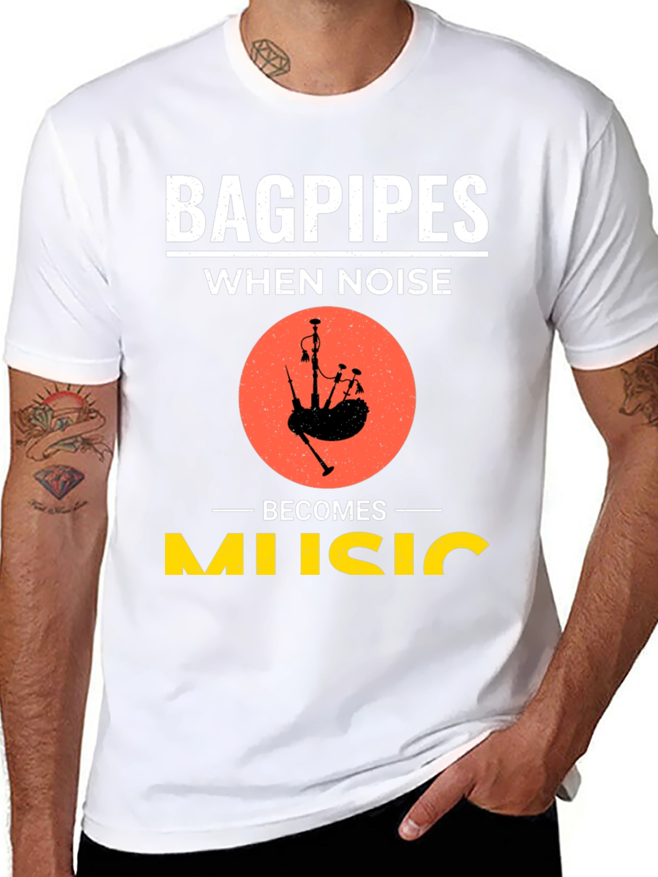 Black Bagpipes When Noise Becomes Music T-Shirt view 8