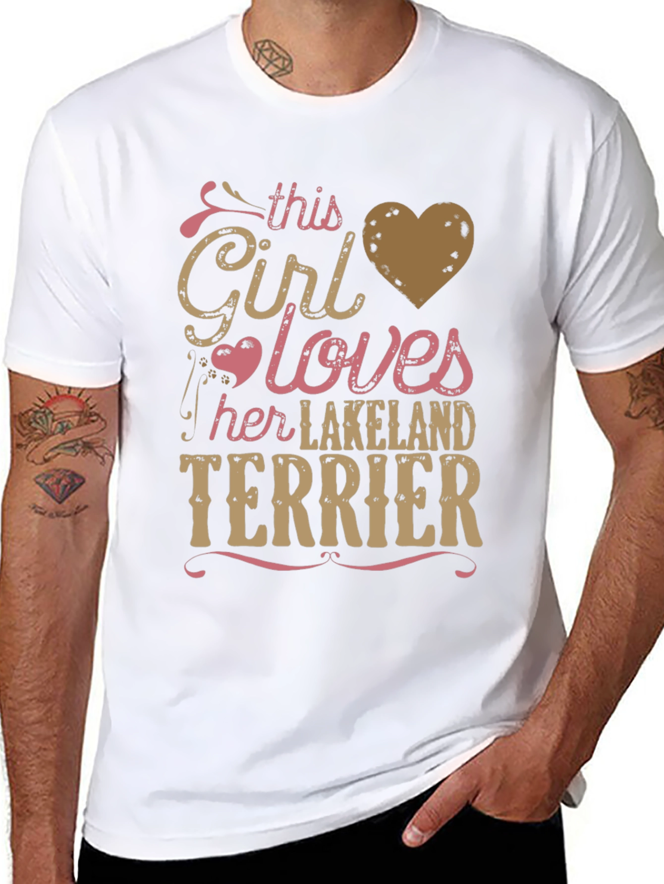 Black Girl Loves Lakeland Terrier Tee - Black view 8