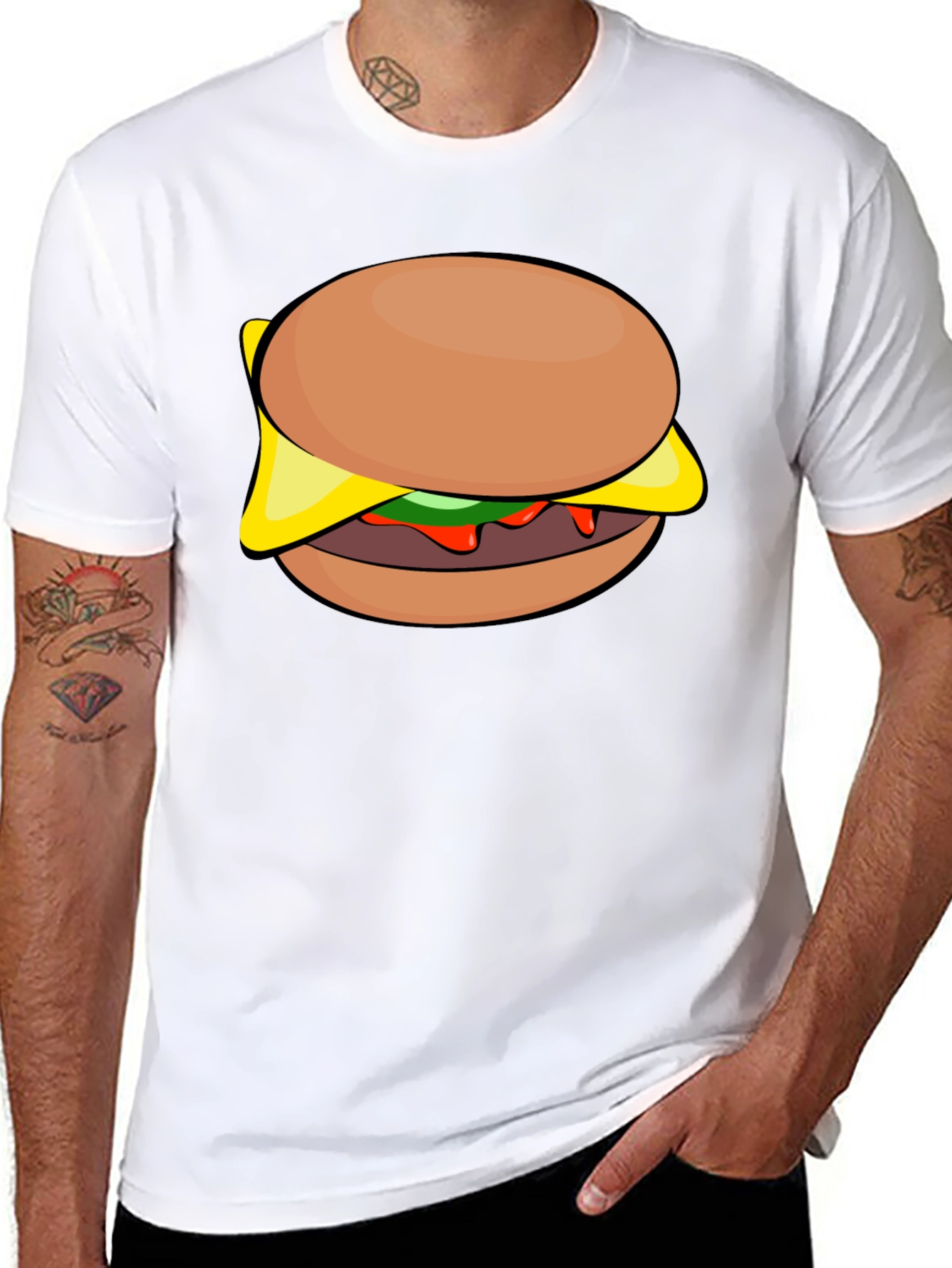 Black Burger Graphic Tee - Casual Style Shirt view 8