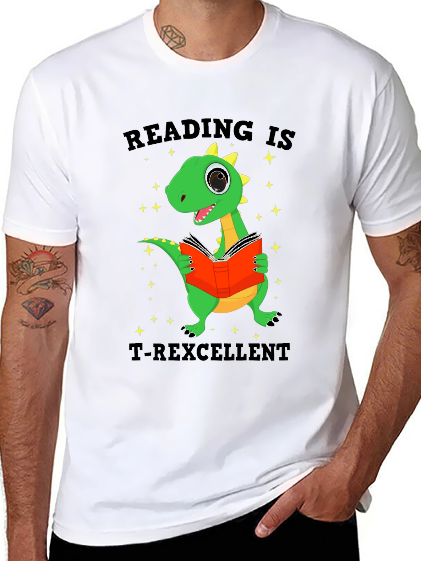 Black Reading is T-Rexcellent T-Shirt view 8