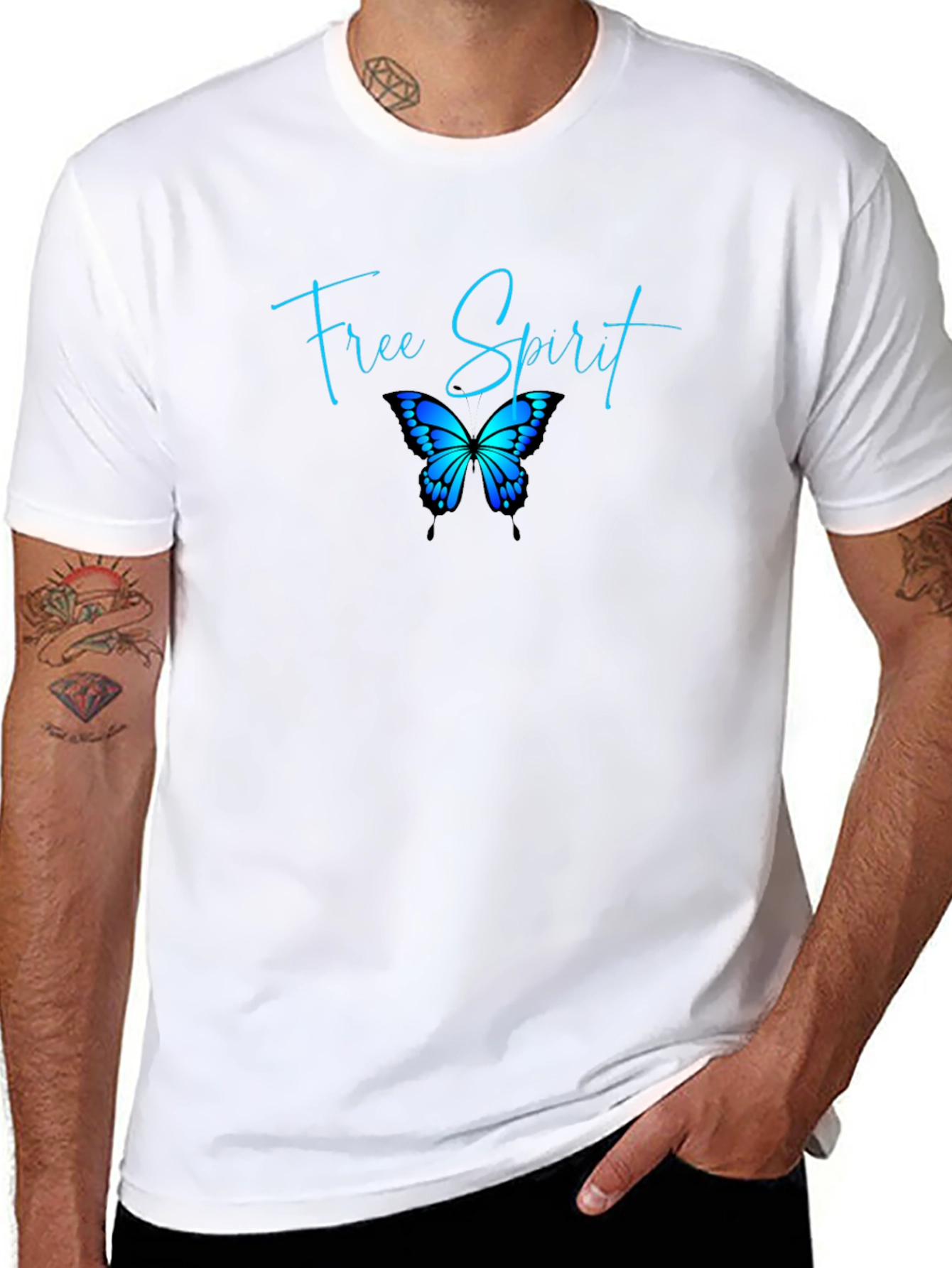 Black Free Spirit Butterfly Graphic Tee - Stylish Comfort view 8