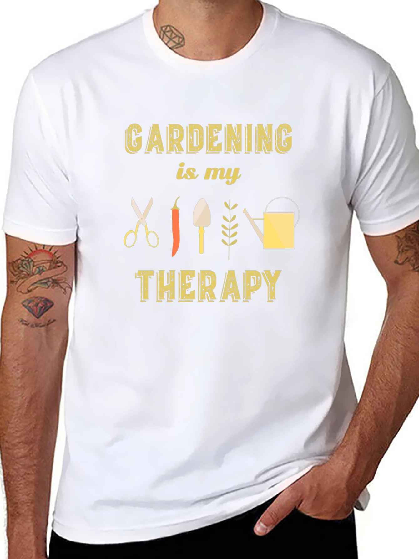 Black Gardening is My Therapy Black T-Shirt view 8