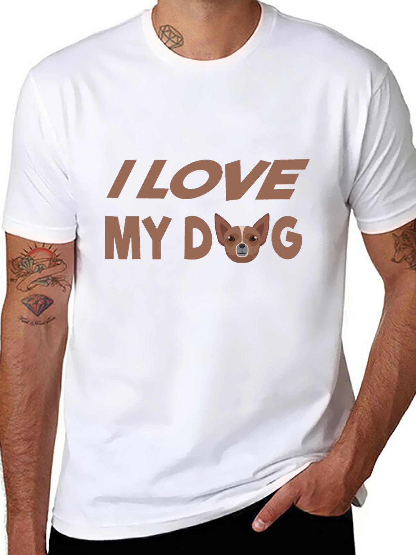 Black I Love My Dog Graphic Tee view 8