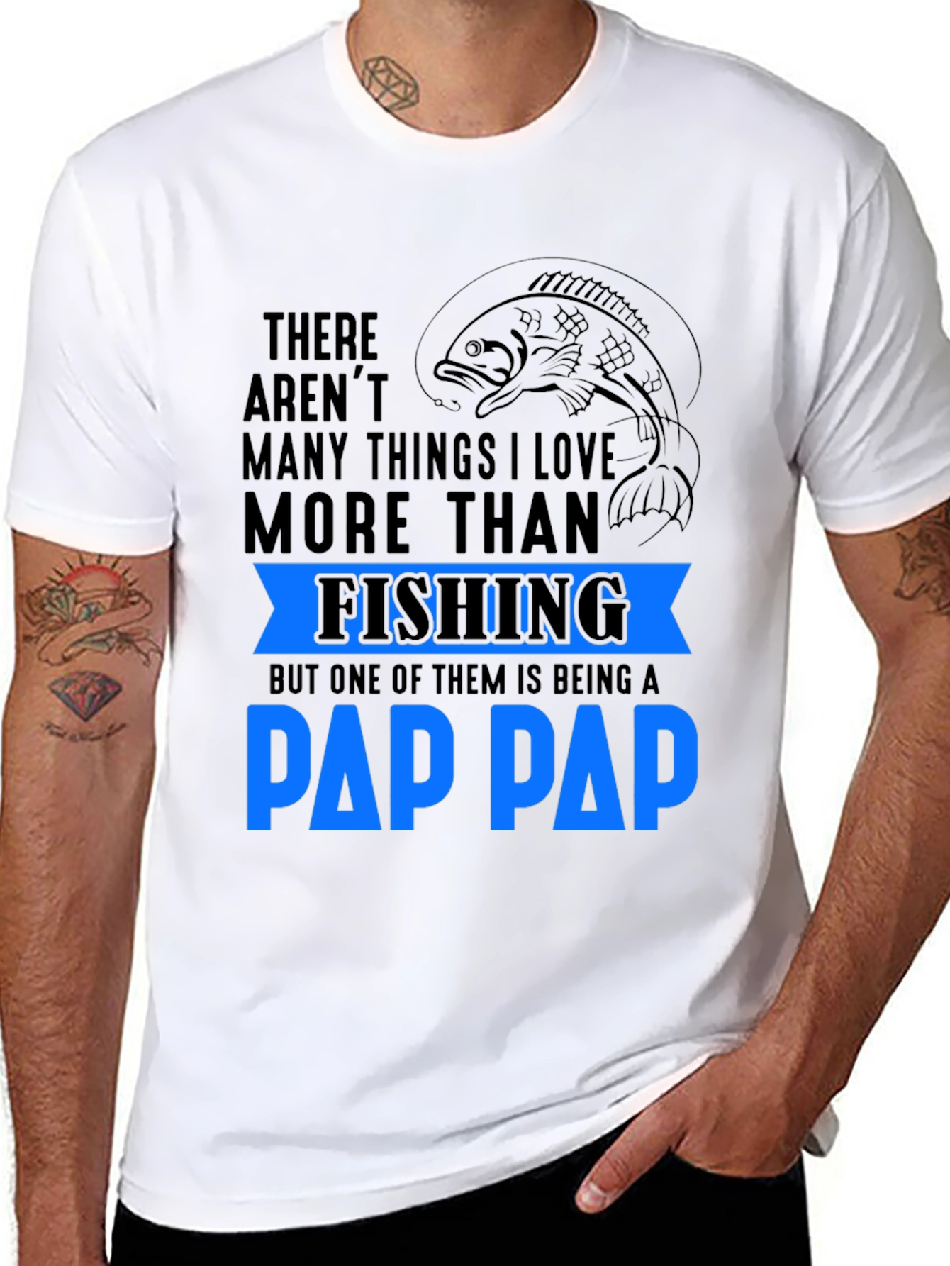 Black Fishing Pap Pap T-Shirt view 8