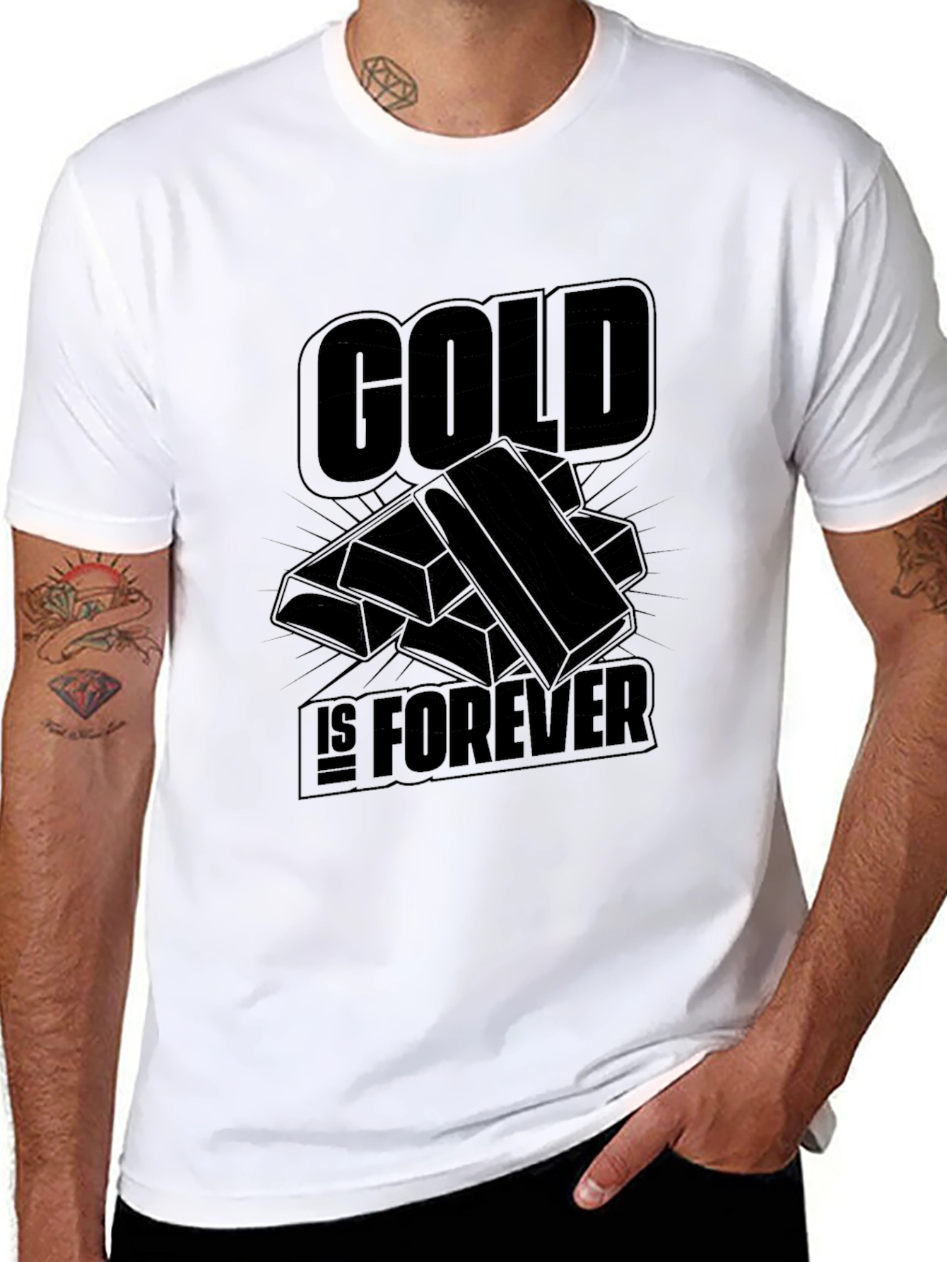 Black Gold Is Forever Graphic Tee - Black Cotton T-Shirt view 8