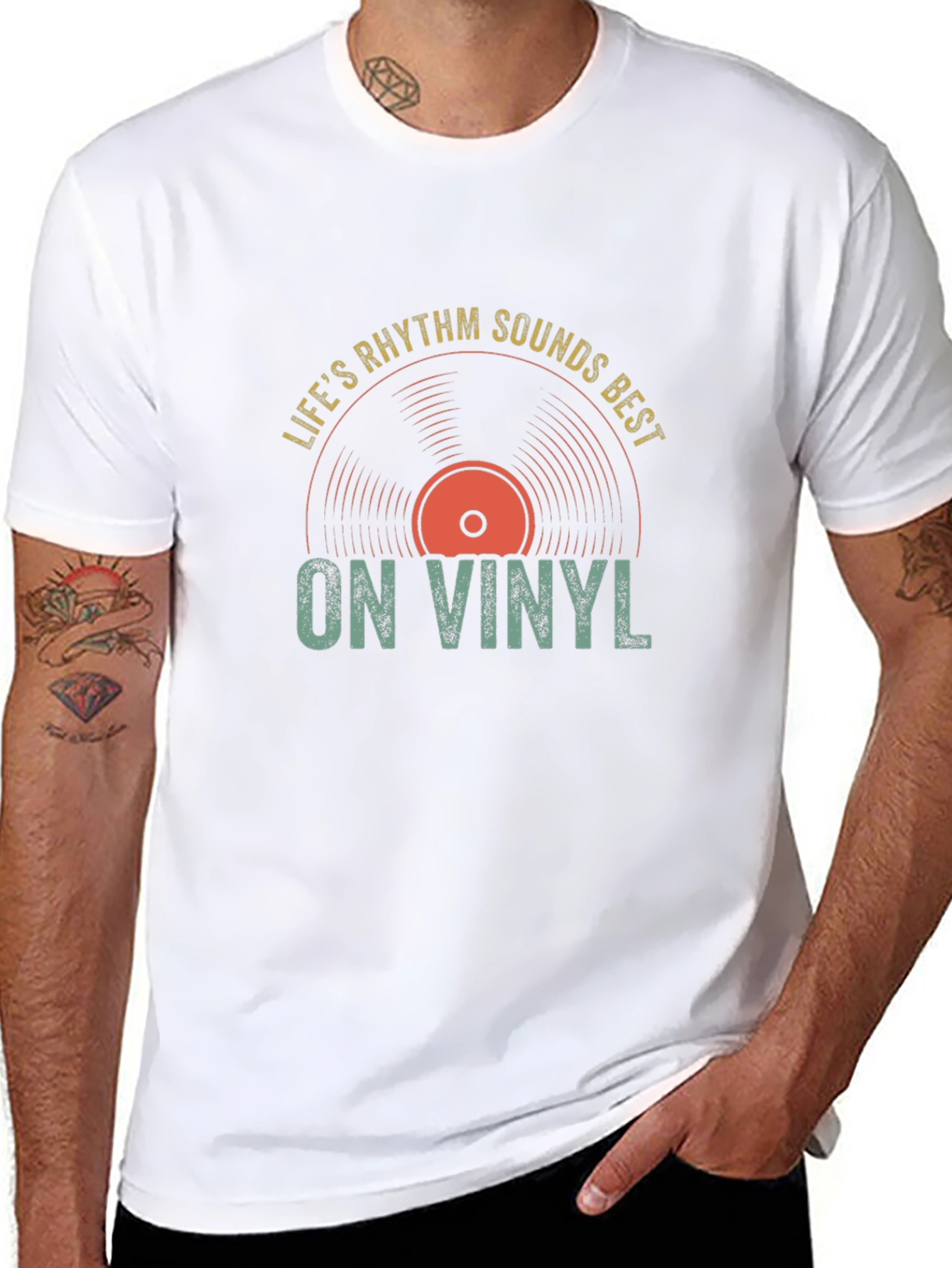 Black Life's Rhythm Sounds Best On Vinyl Graphic T-Shirt view 8