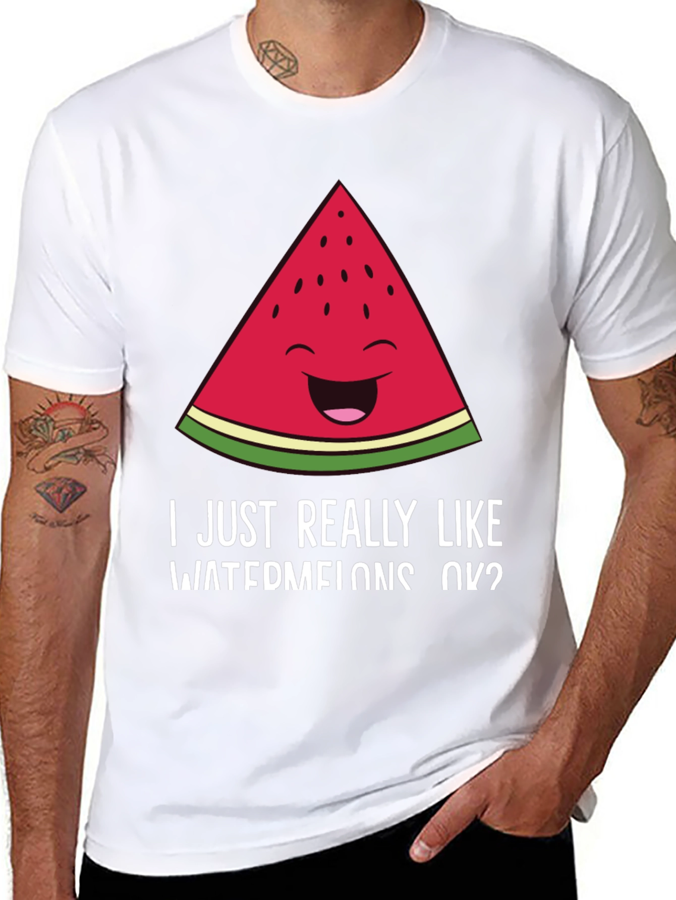 Black Funny Watermelon T-Shirt - I Like Watermelons OK? view 8