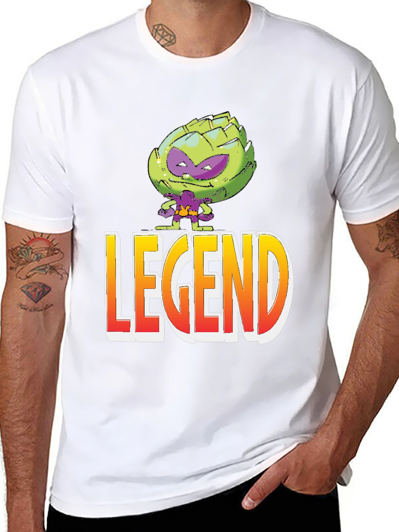 Black Artichoke Legend Graphic T-Shirt - Black Cotton Tee view 8