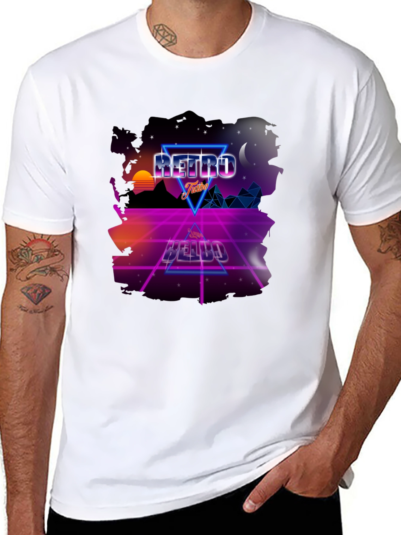 Black Retro Vibes Graphic Tee - 80s Style Design view 8