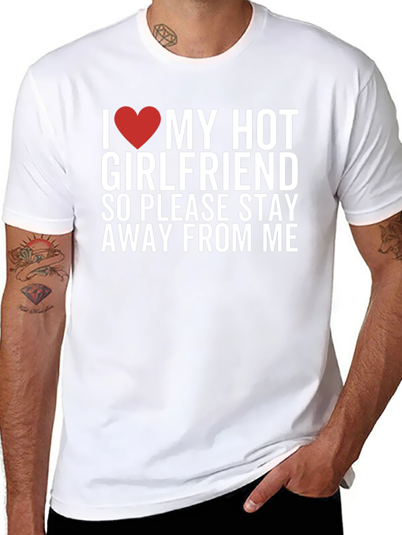 Black I Love My Hot Girlfriend Graphic Tee view 8