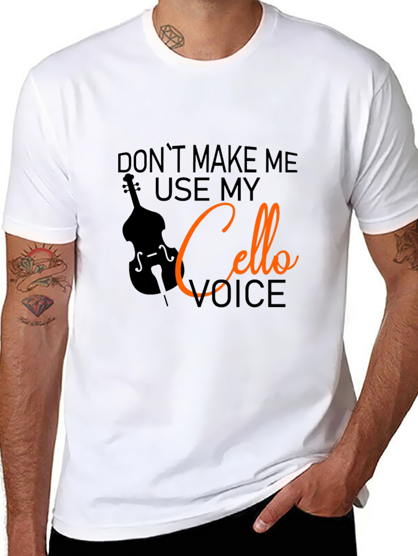 Black Cello Voice T-Shirt - Funny Musician Tee view 8