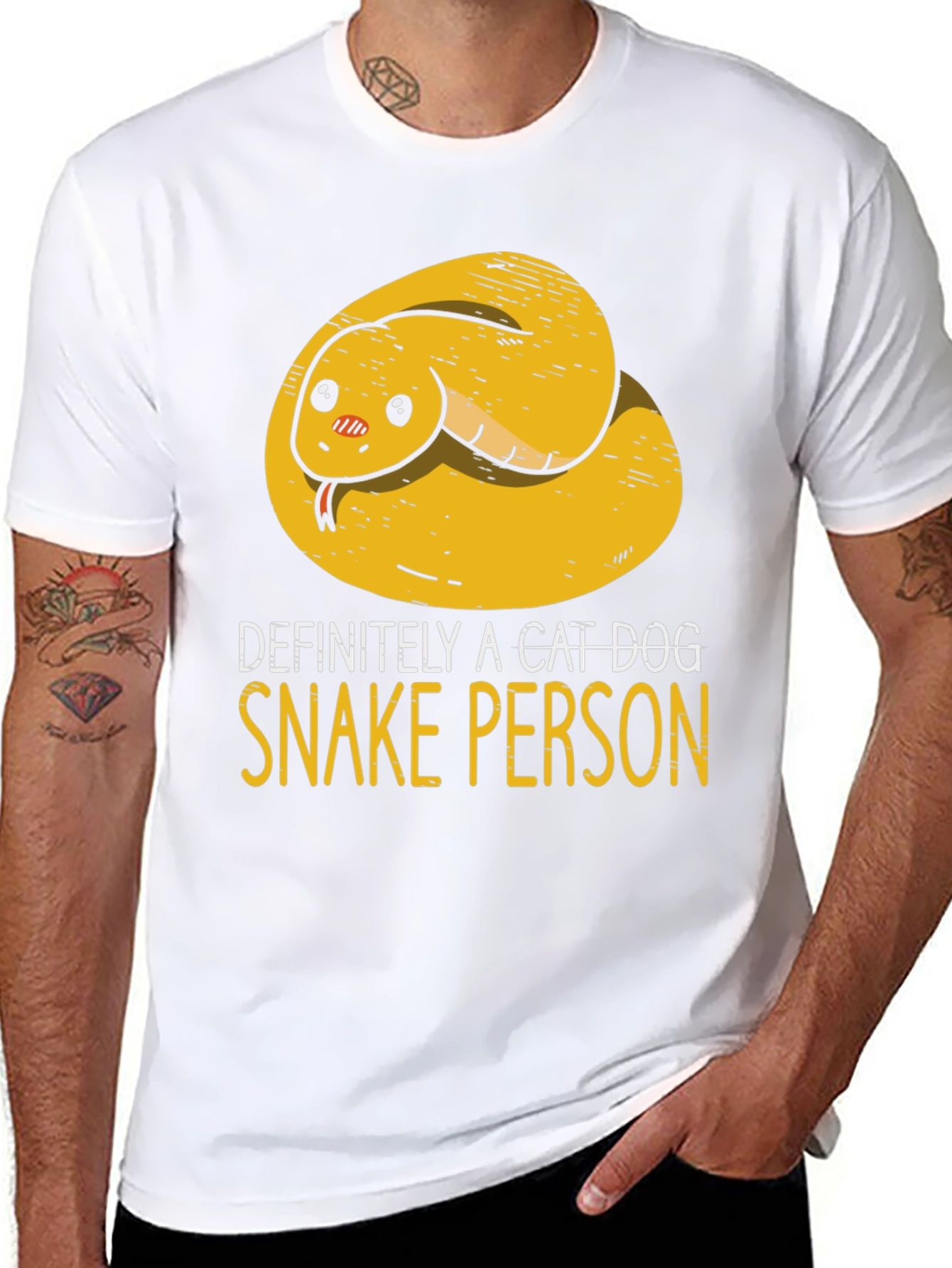 Black Funny Snake Person T-Shirt view 8