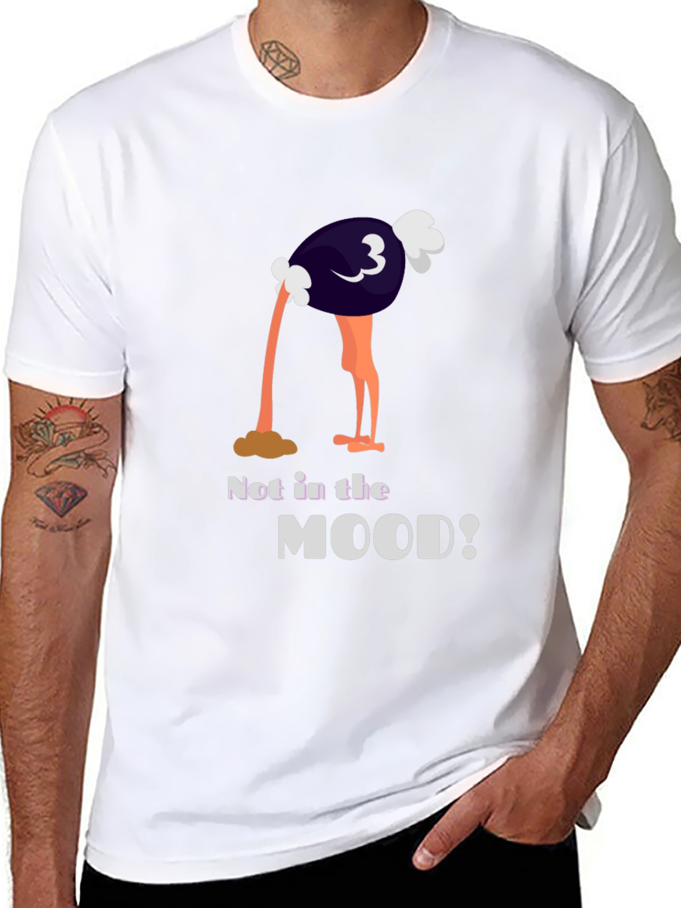 Black Not in the Mood Ostrich Graphic Tee view 8