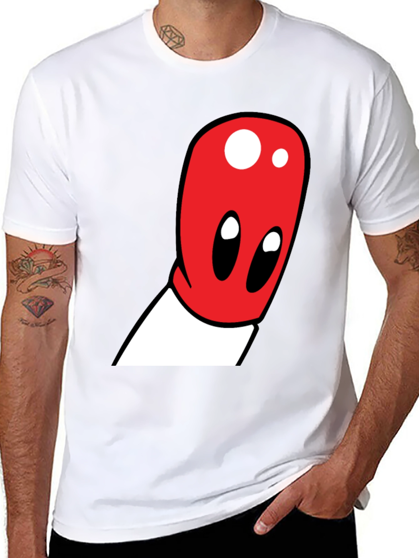 Black Cartoon Character Graphic Tee - Black view 8