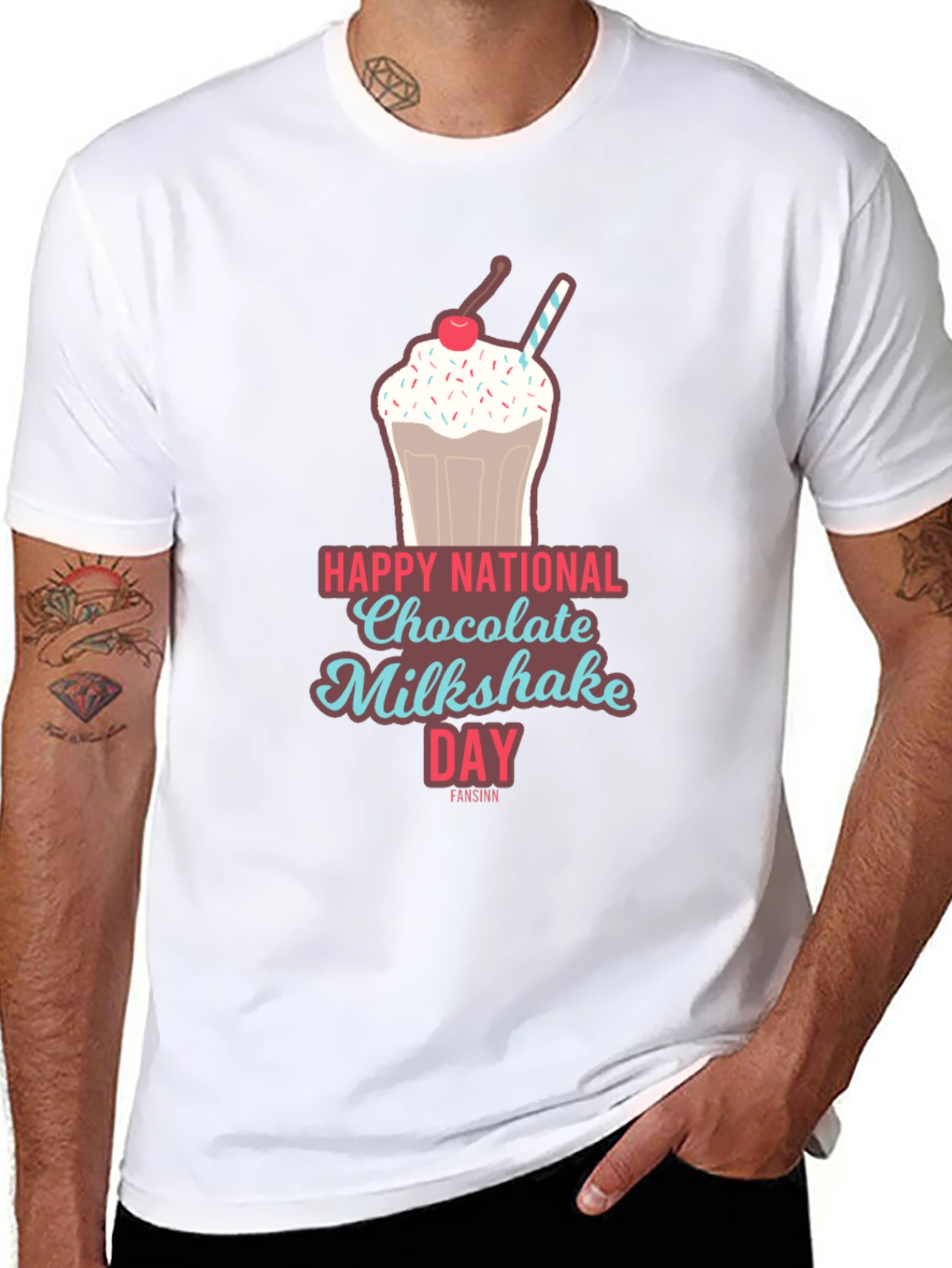 Black National Chocolate Milkshake Day T-Shirt view 8