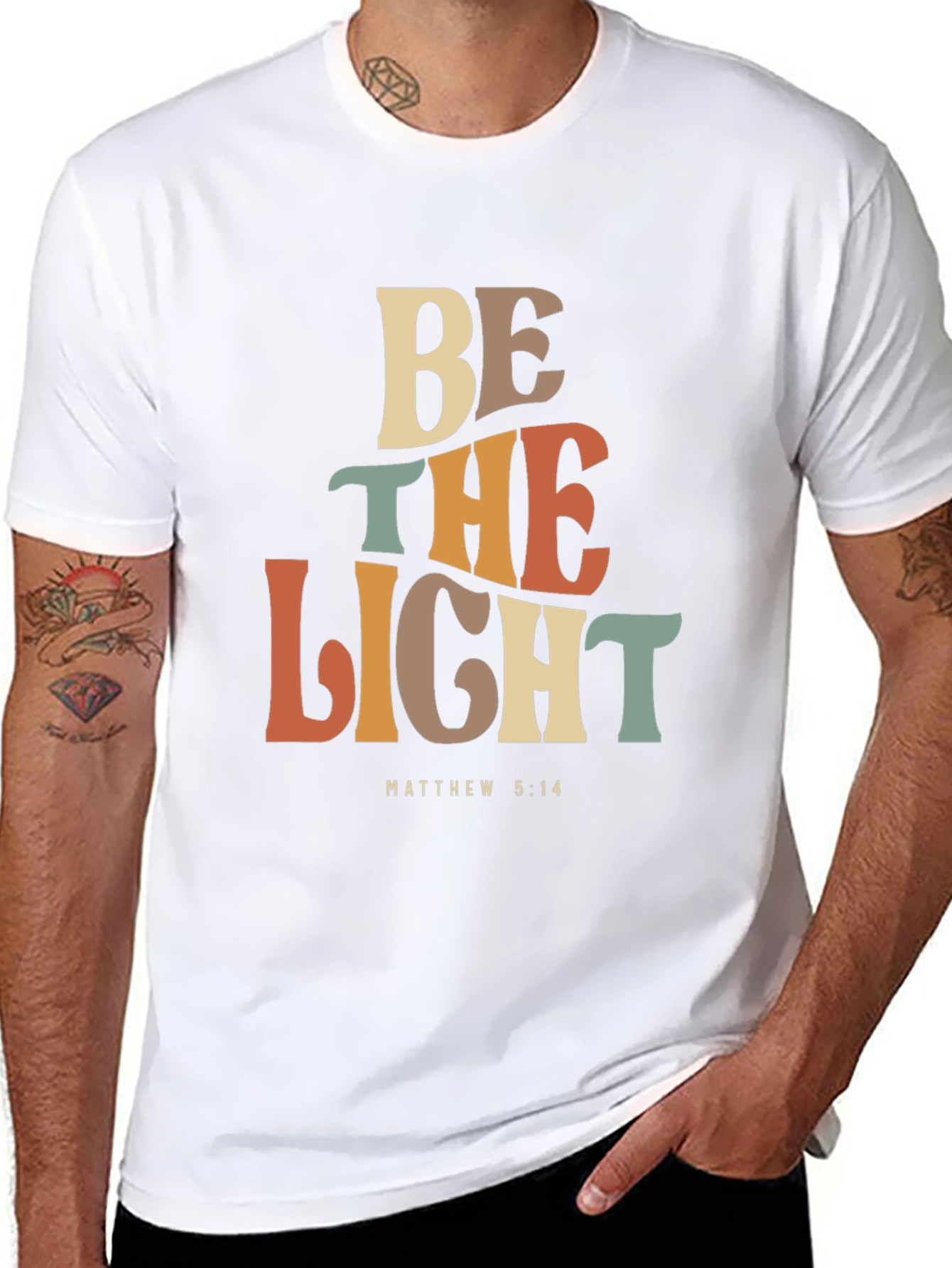 Black Be The Light T-Shirt - Matthew 5:14 Graphic Tee view 8