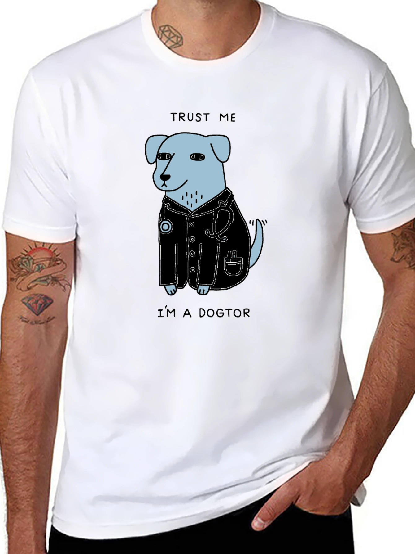 Black Trust Me I'm a Dogtor T-Shirt view 8
