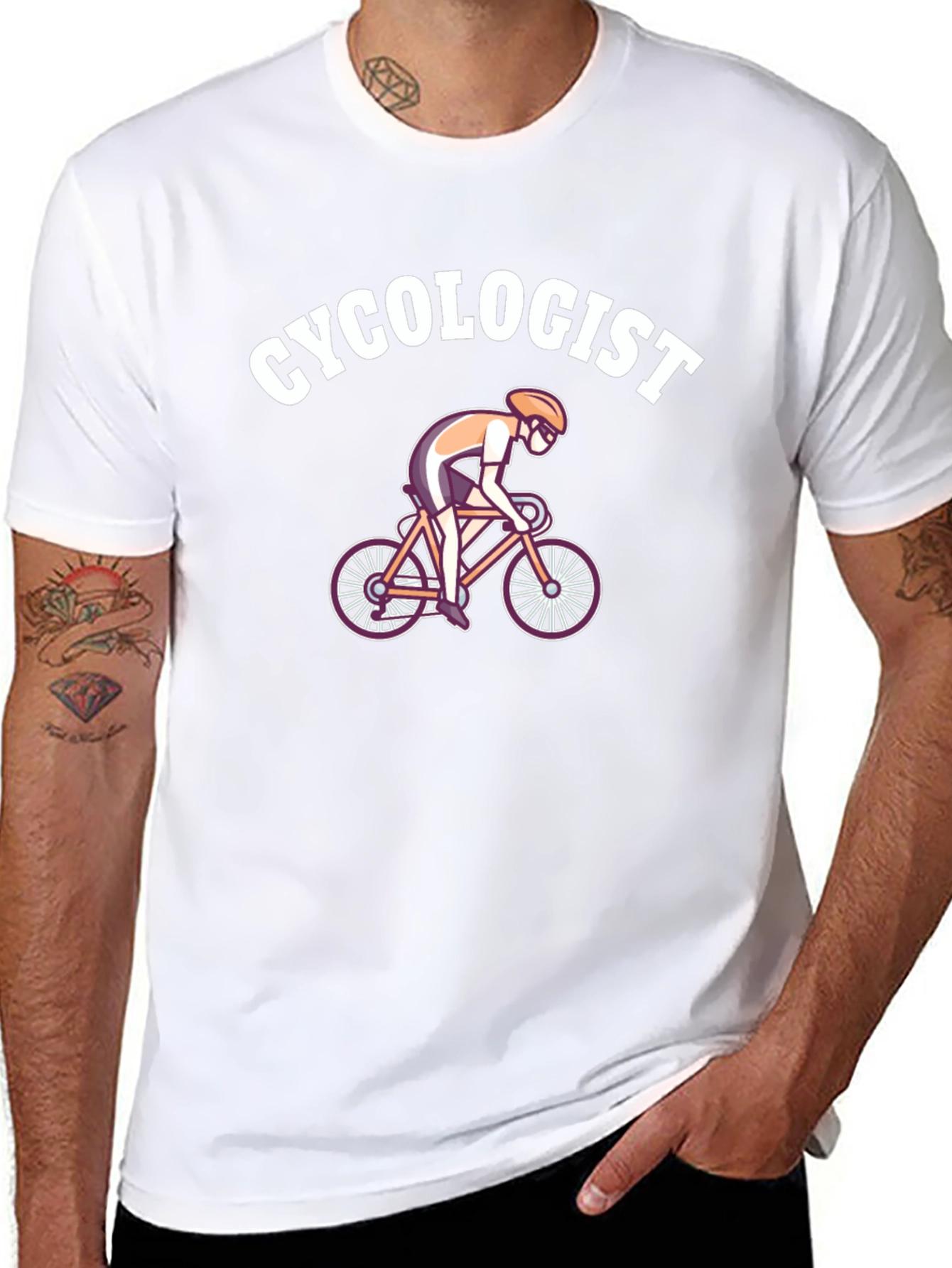Black Cycologist T-Shirt - Funny Biker Tee view 8