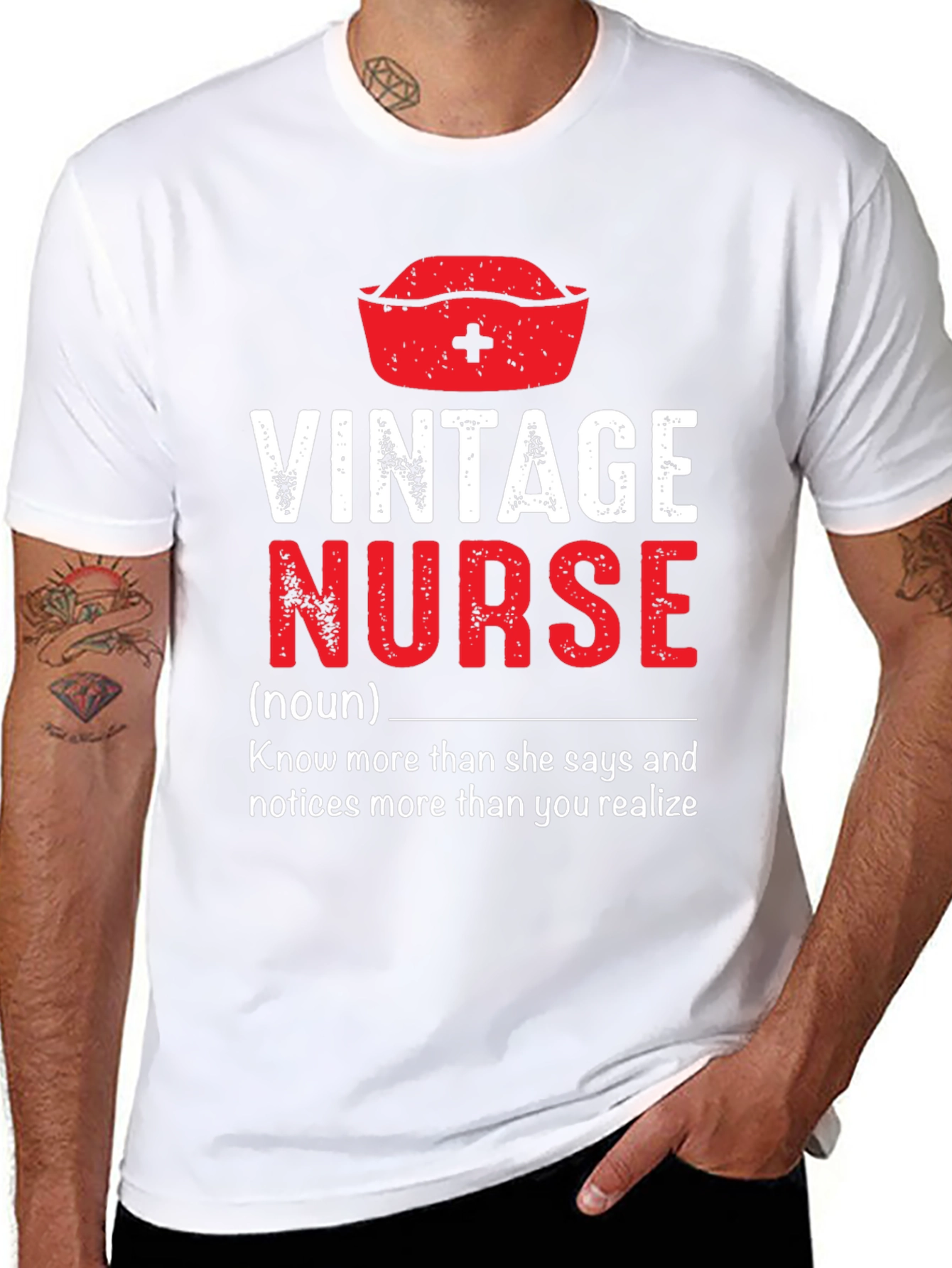 Black Vintage Nurse T-Shirt - Funny Nursing Gift view 8