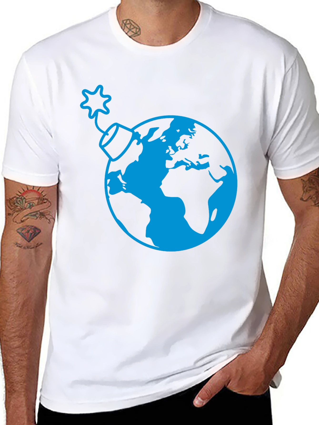 Black Earth Bomb Graphic Tee - Stylish Black T-Shirt view 8