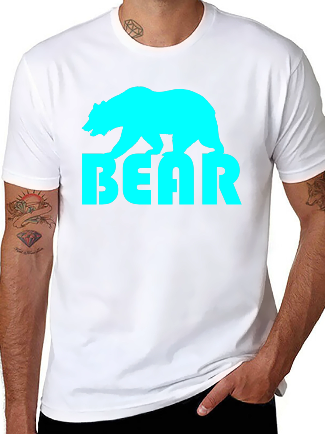 Black Cool Bear Graphic Tee - Stylish Black T-Shirt view 8