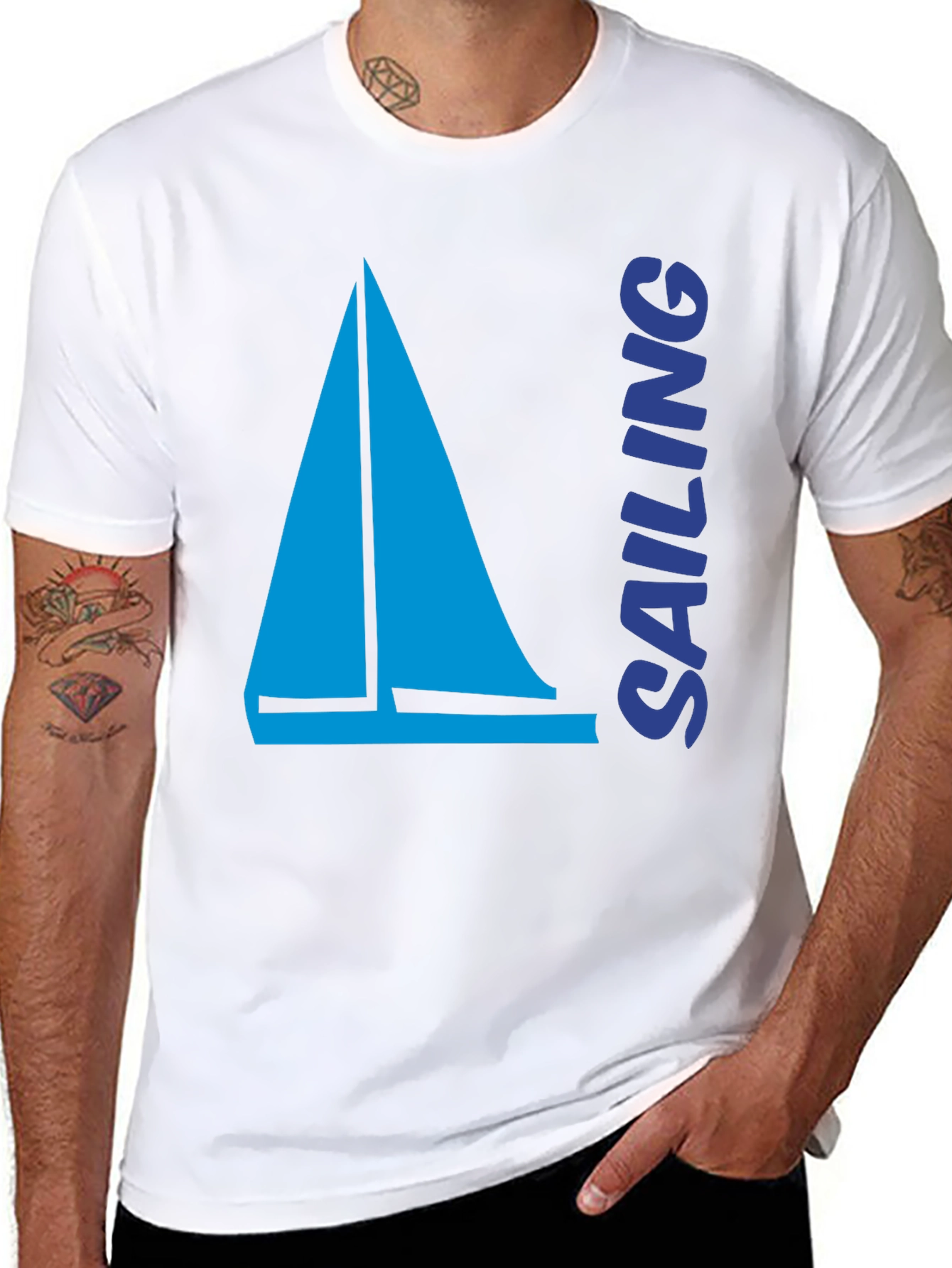 Black Sailing Boat T-Shirt | Nautical Tee view 8