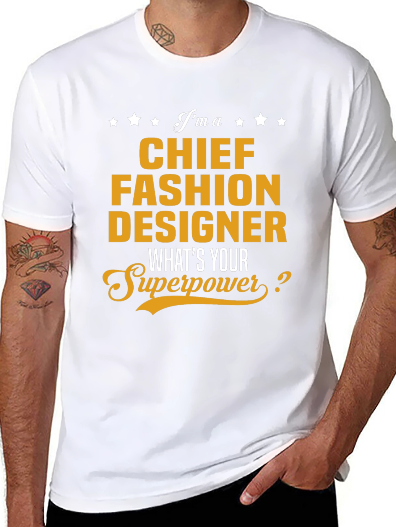Black Chief Fashion Designer T-Shirt - What's Your Superpower? view 8