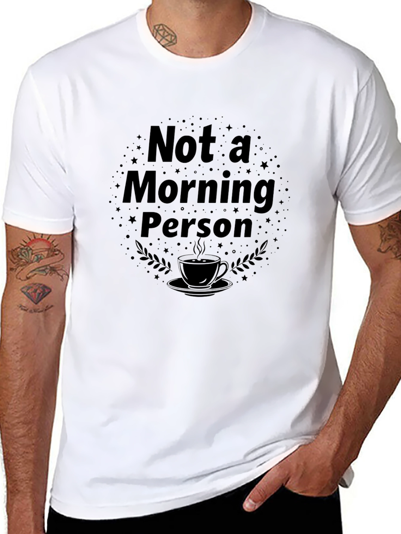 Black Not A Morning Person - Novelty Graphic Tee view 8