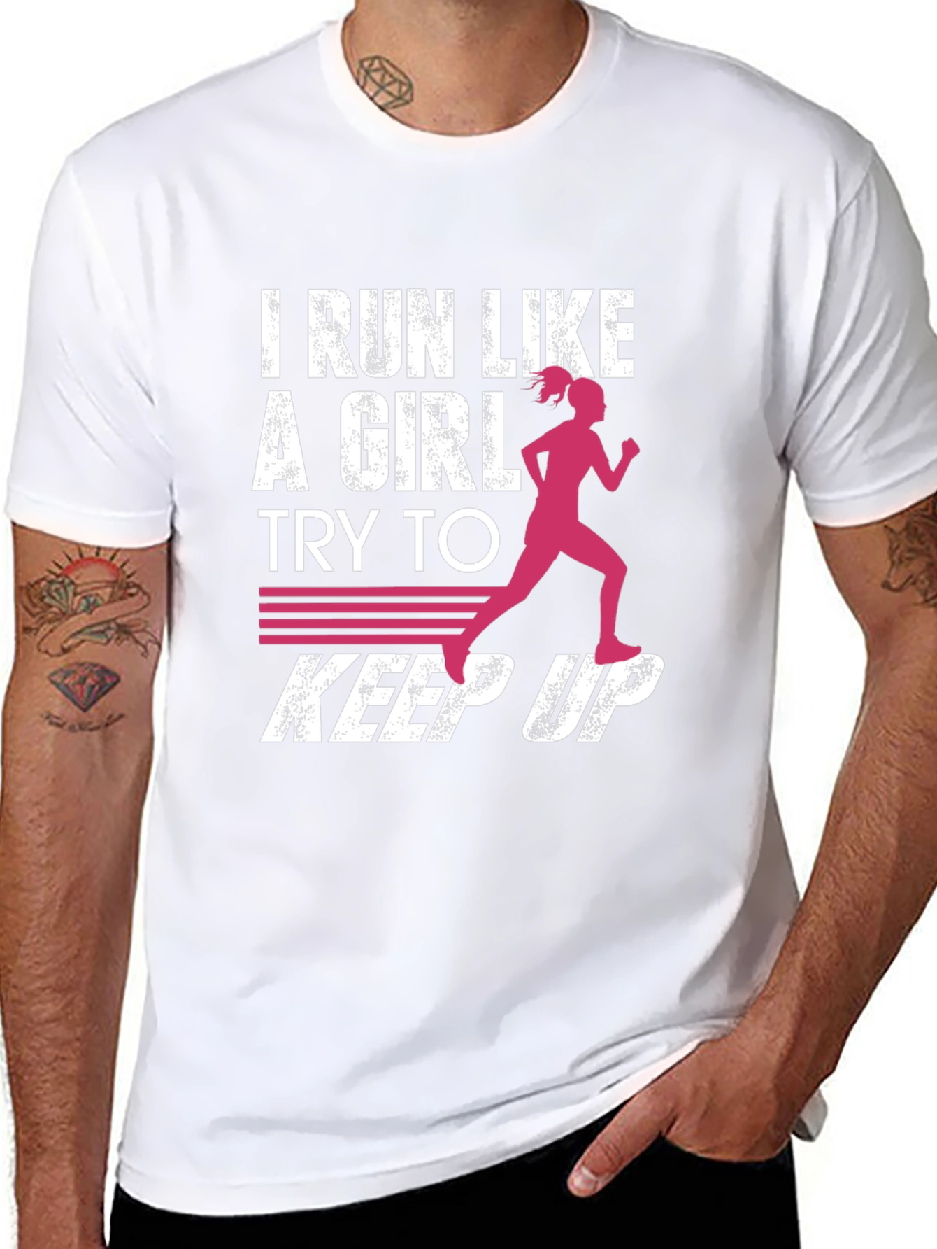 Black I Run Like a Girl Graphic T-Shirt view 8